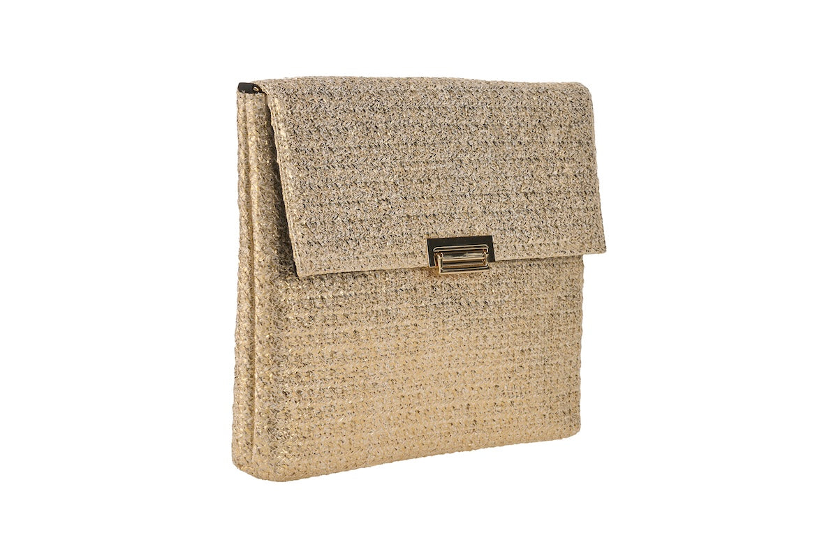 ANNA CECERE POCHETTE INTRECCIATA PLATINO