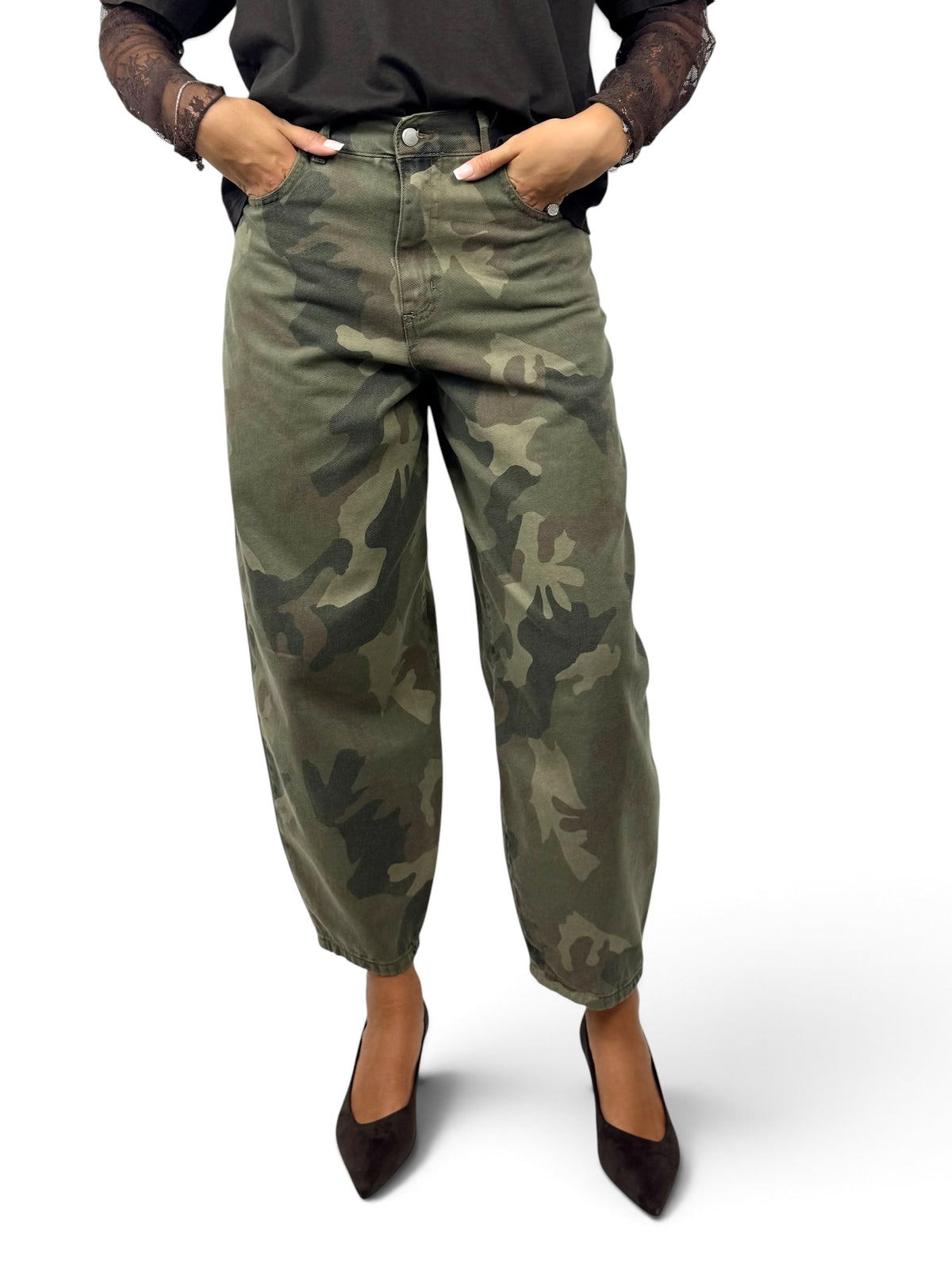SUSY MIX PANTALONE MILITARE CAMOUFLAGE