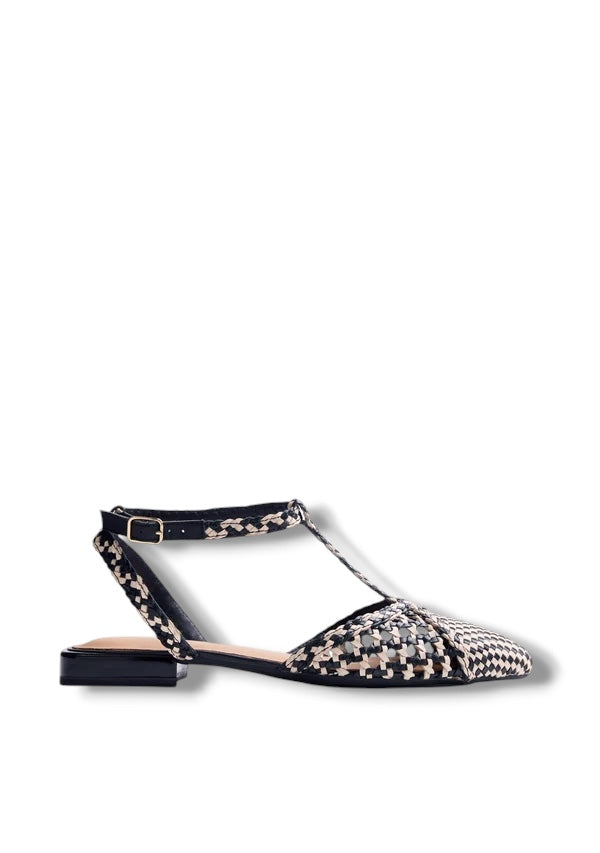 GIOSEPPO BALLERINA PELLE INTRECCIATA NERA