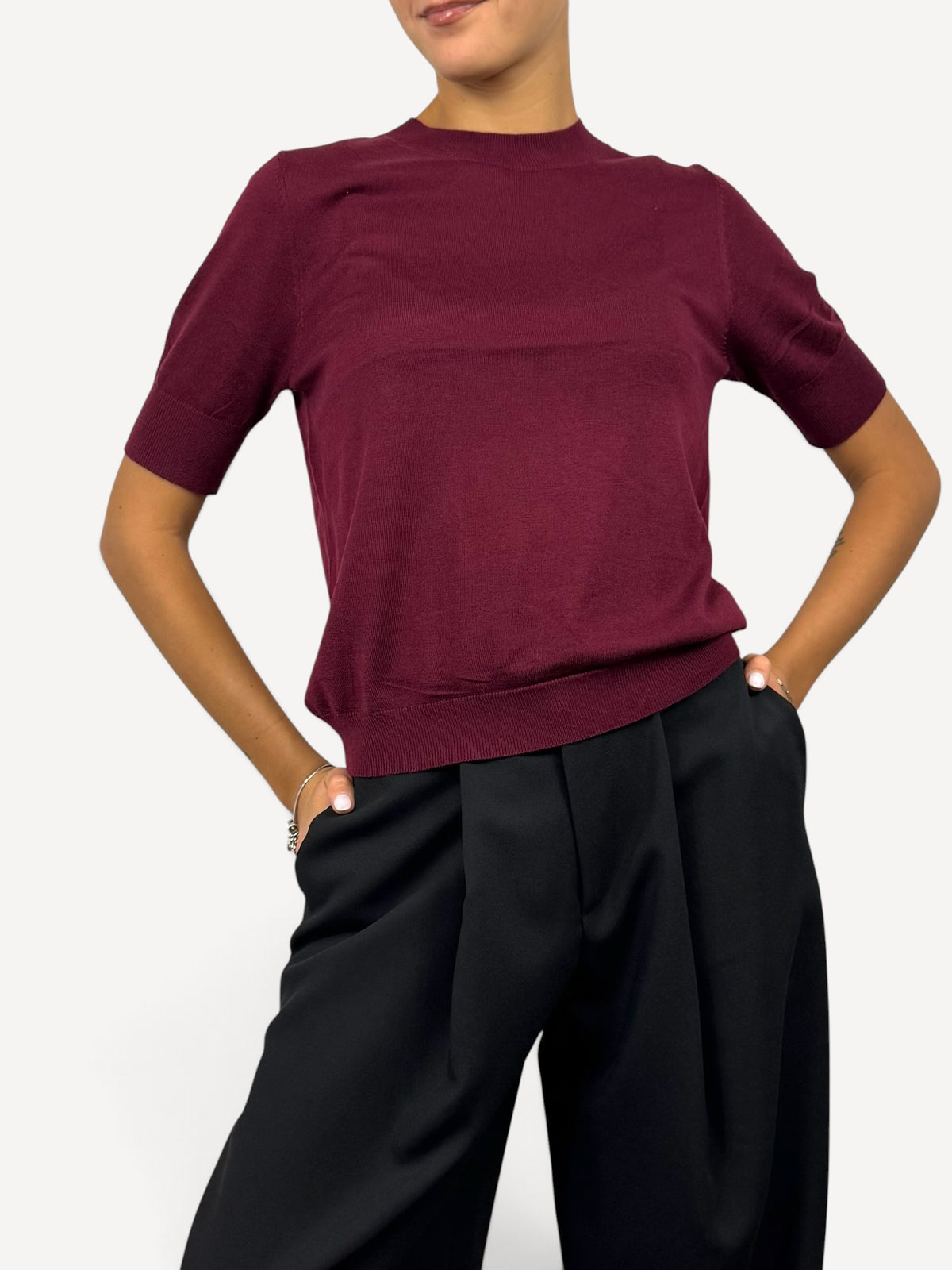 SUSY MIX MAGLIA PARICOLLO BORDEAUX