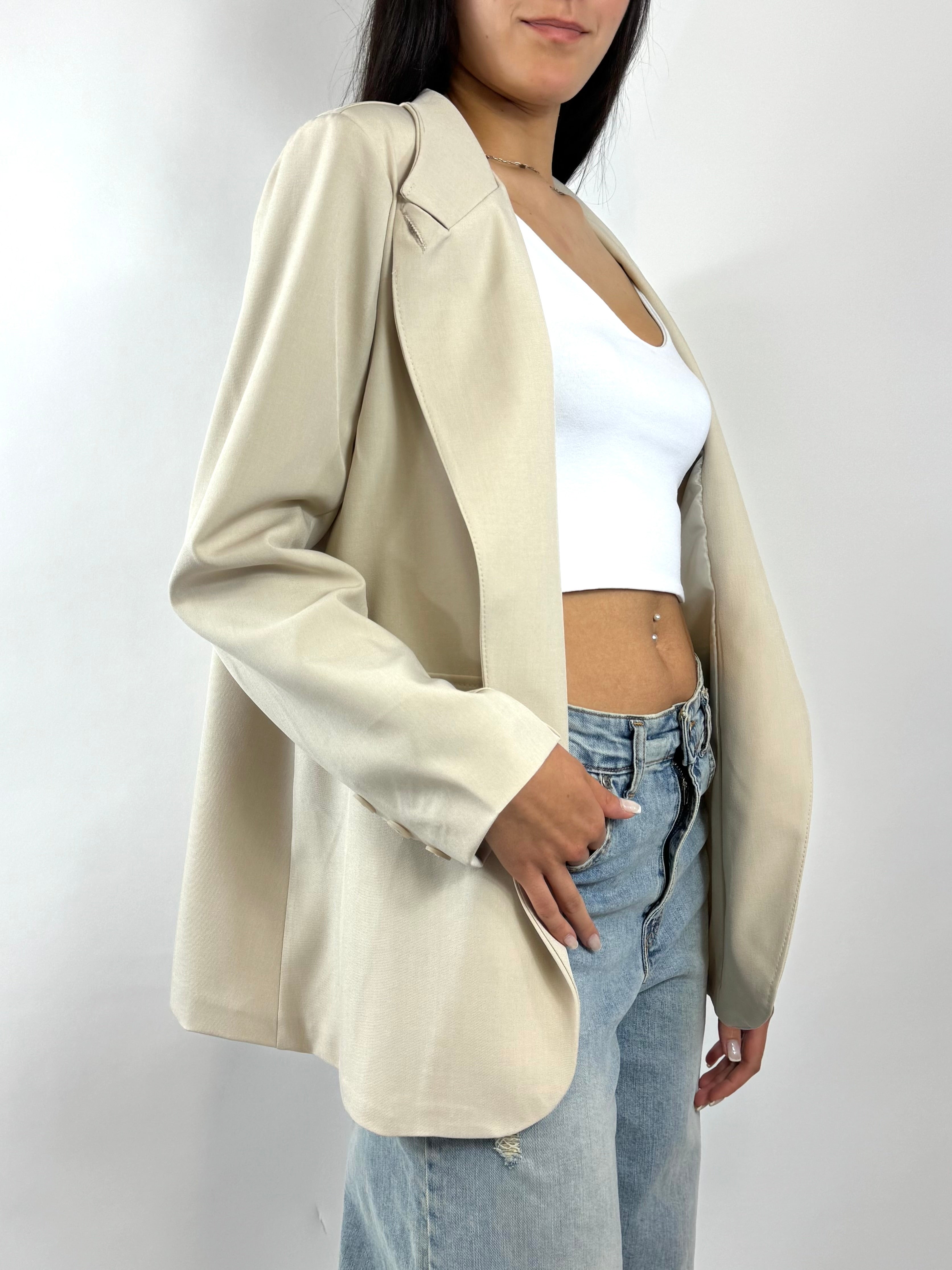 CECILE BLAZER COLLO ALTO BEIGE