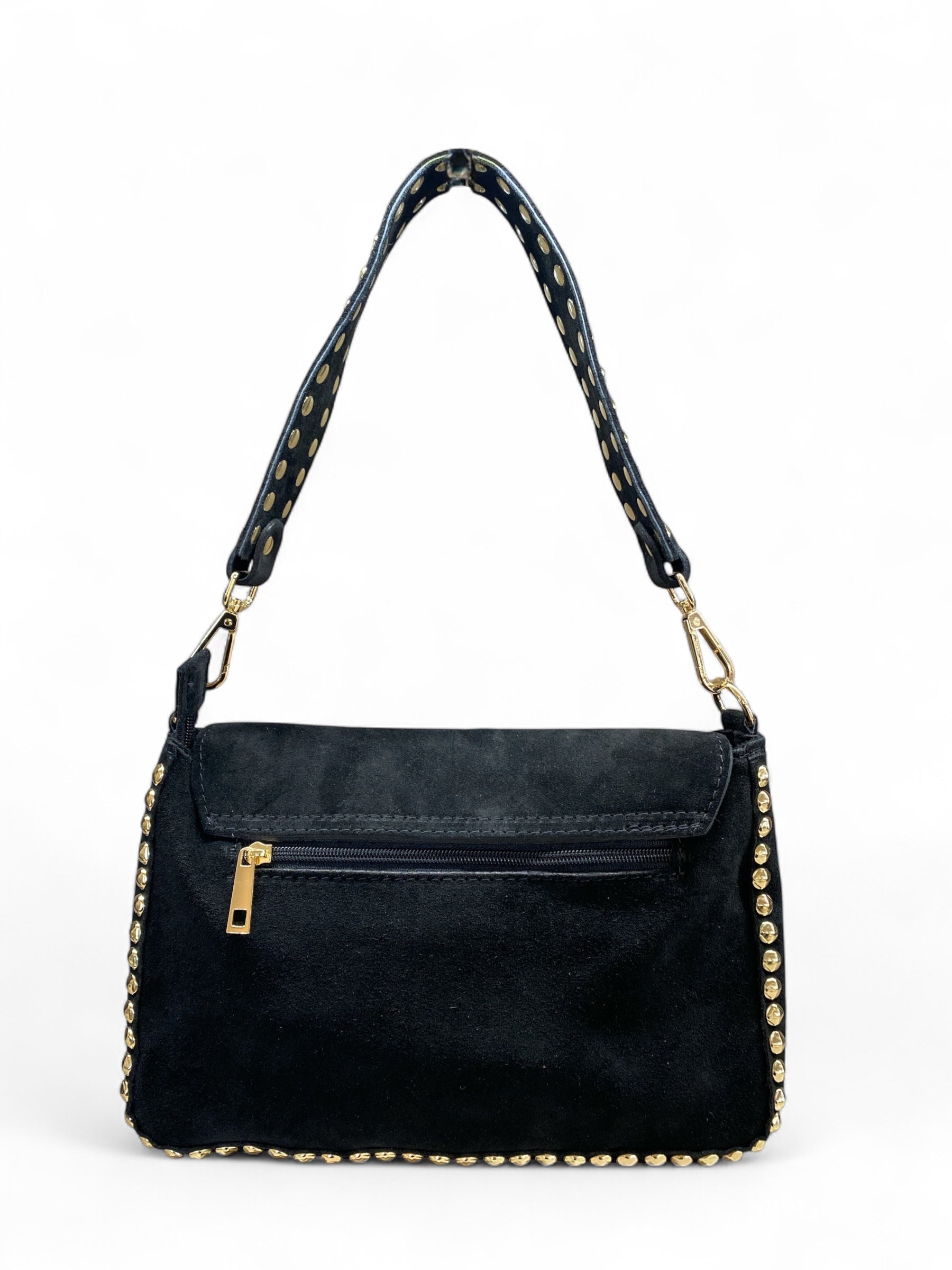 CECILE BORSA NERA CON BORCHIE