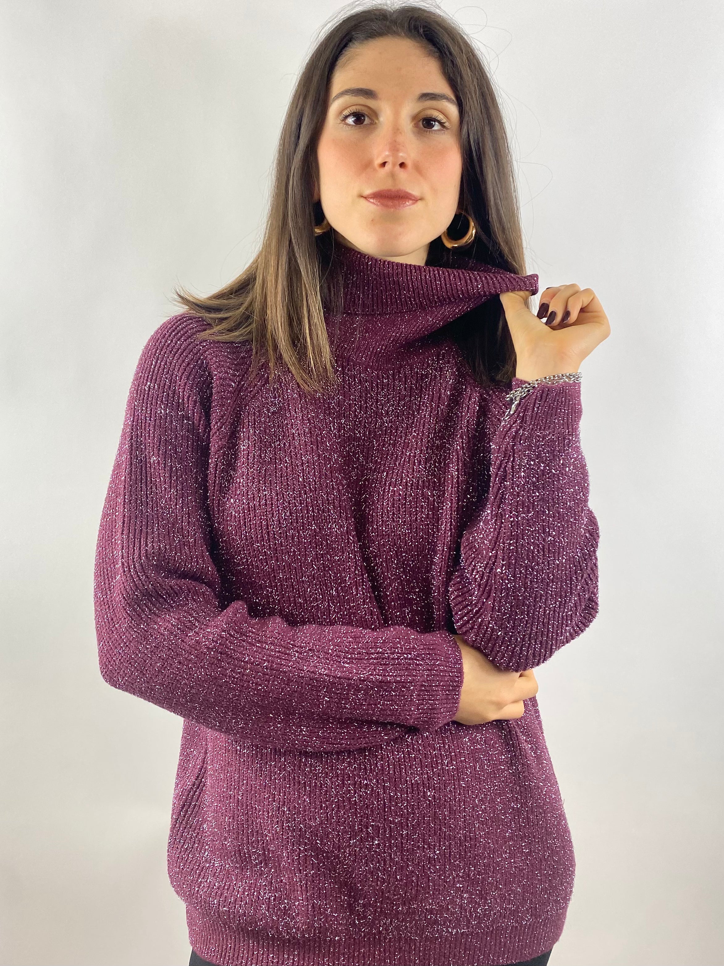 SUSY MIX MAGLIONE LUREX BORDEAUX