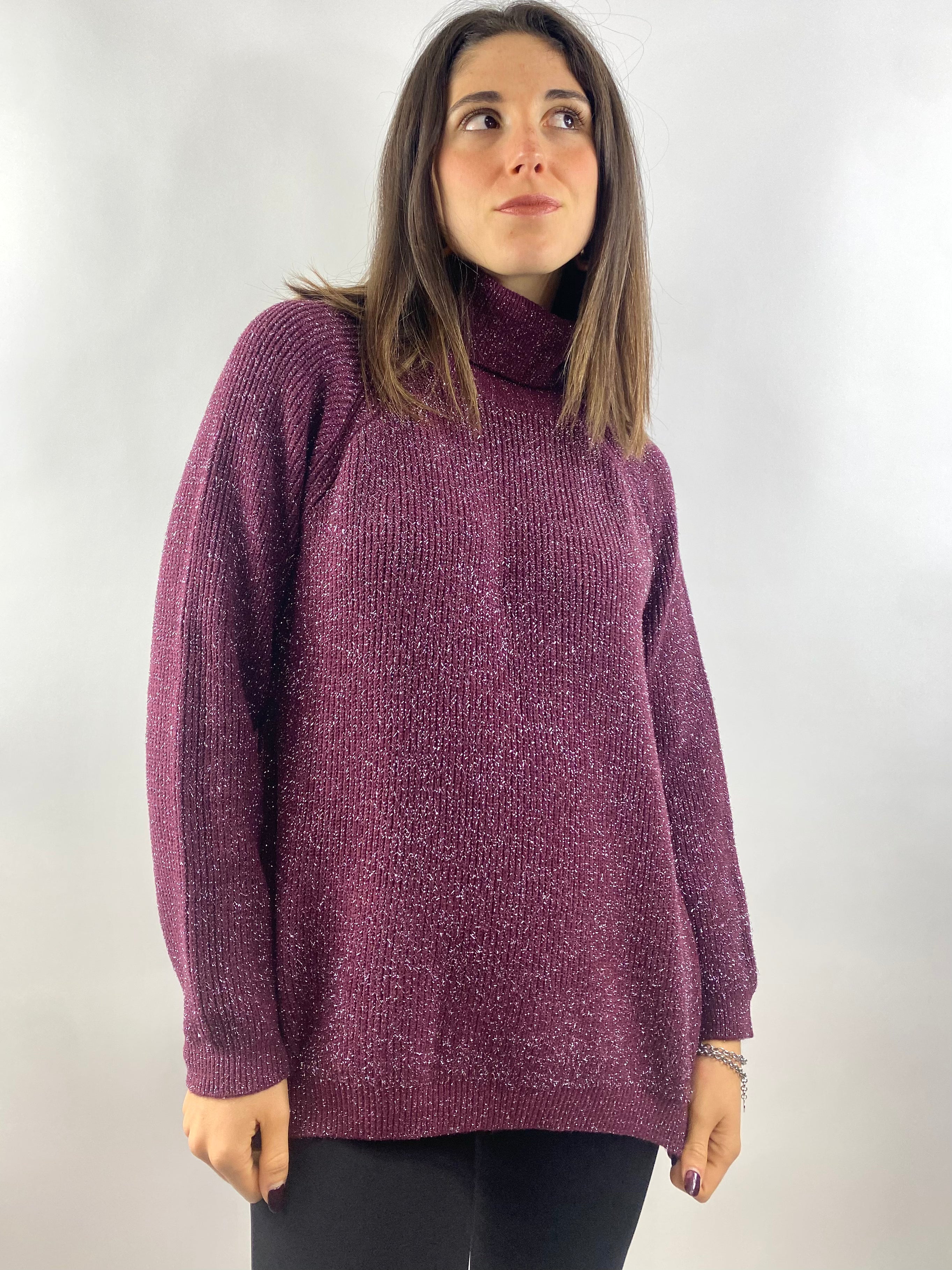 SUSY MIX MAGLIONE LUREX BORDEAUX