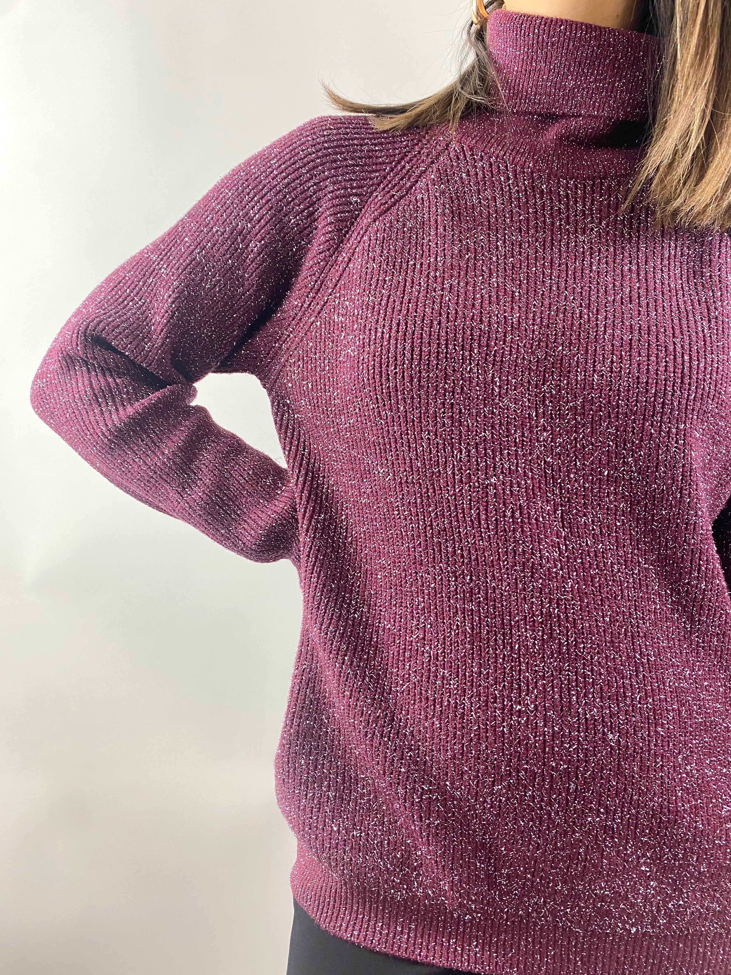 SUSY MIX MAGLIONE LUREX BORDEAUX