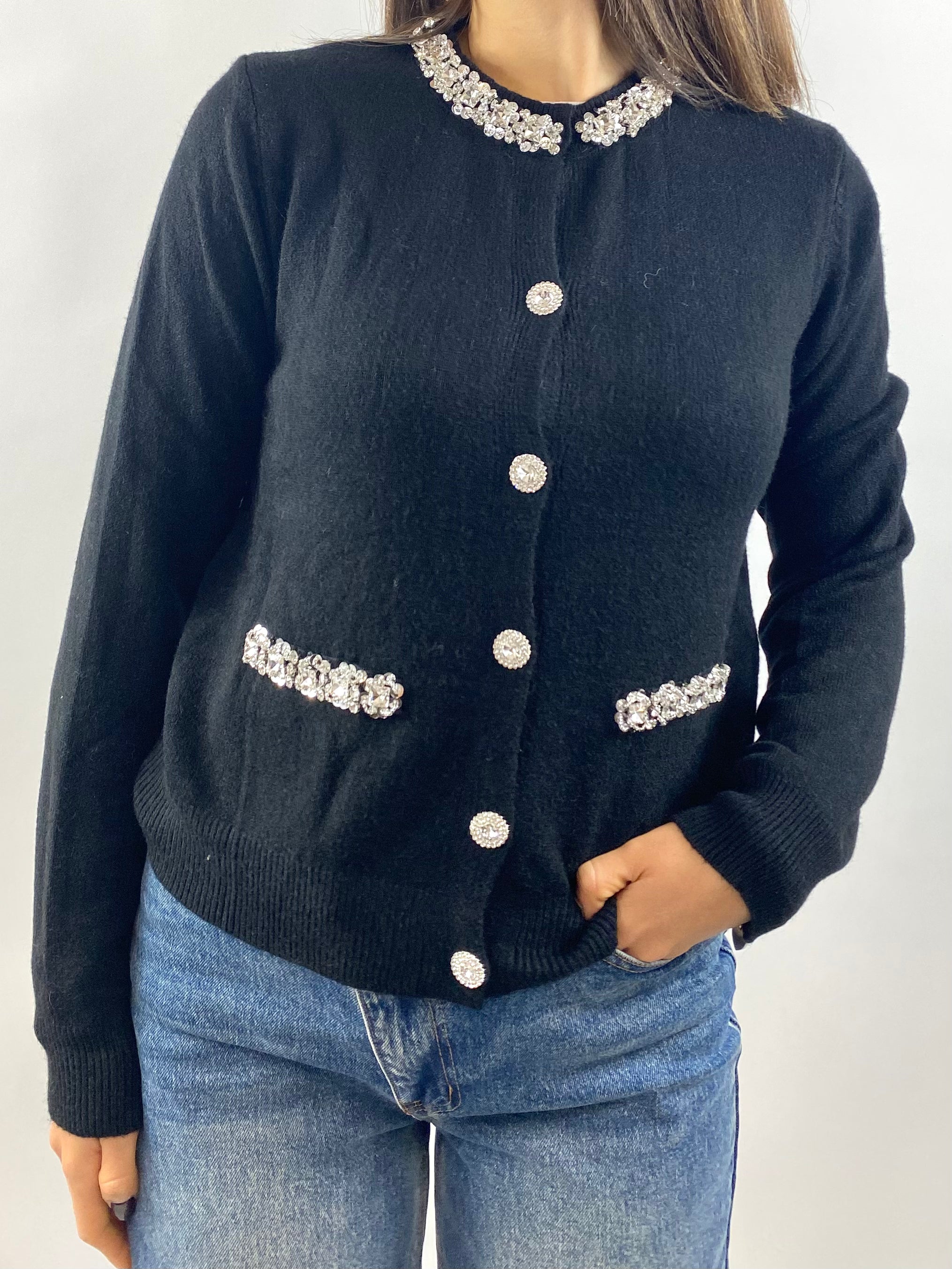 CECILE CARDIGAN GIOIELLO NERO