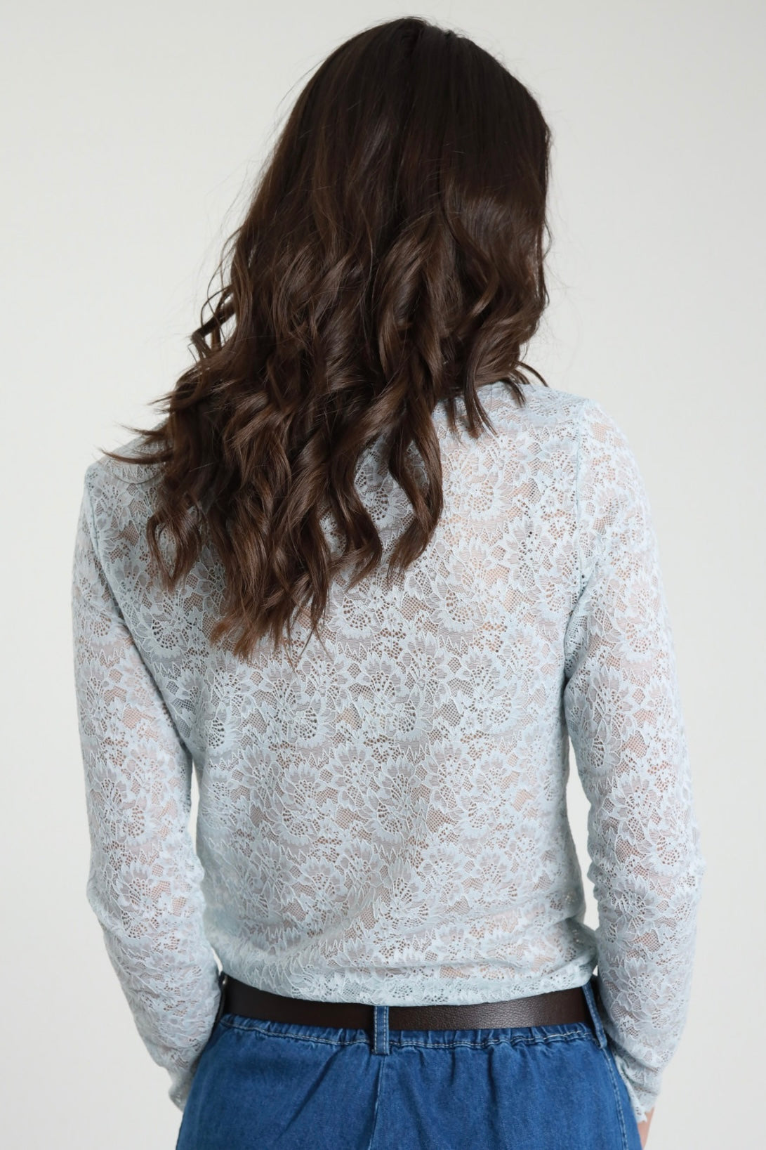 SUSY MIX MAGLIA IN PIZZO VERDE ACQUA