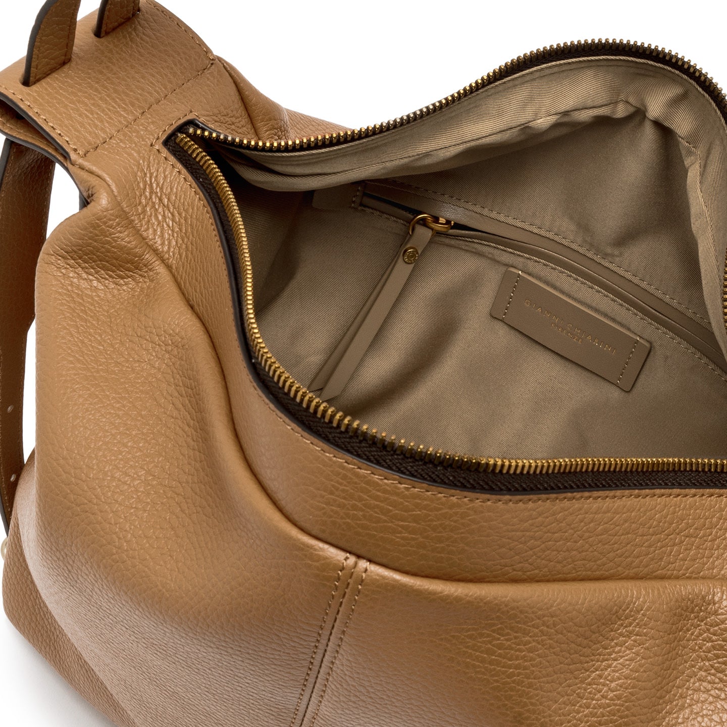 Gianni Chiarini zaino/borsa in pelle color nature con zip