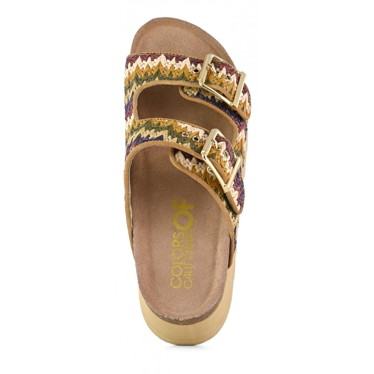 Colors of California Ciabatta donna platform in rafia multi naturale