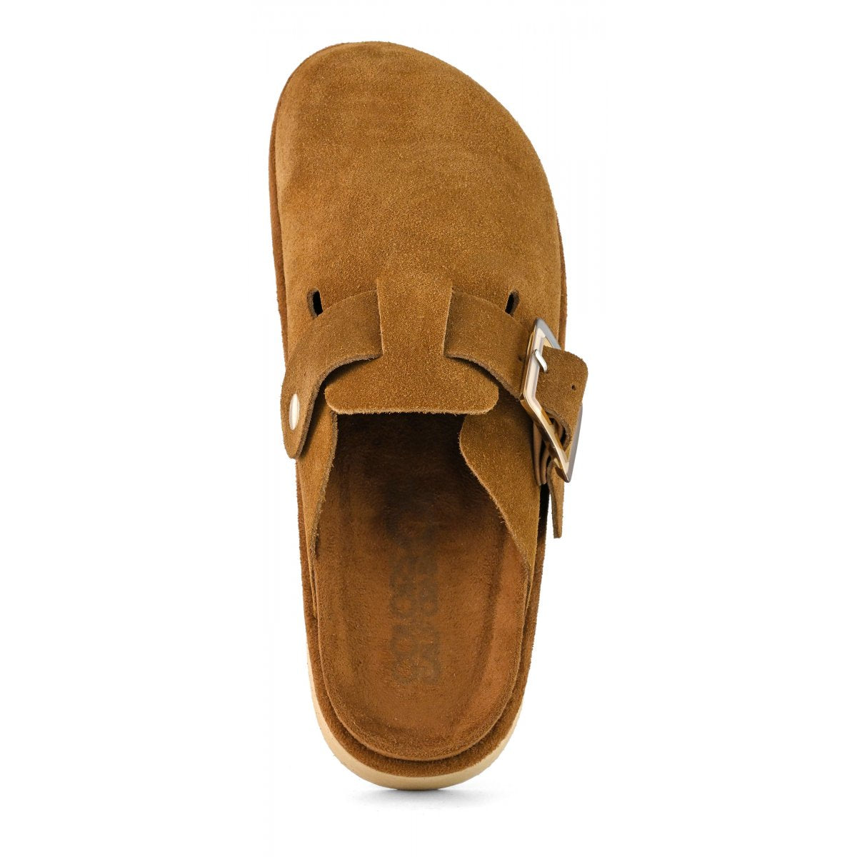 Colors Of California mules donna in suede cuoio con fondo alto