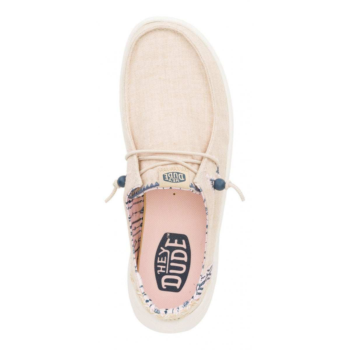 HEY DUDE scarpa donna in chambrey colore tan ed elastici con perline
