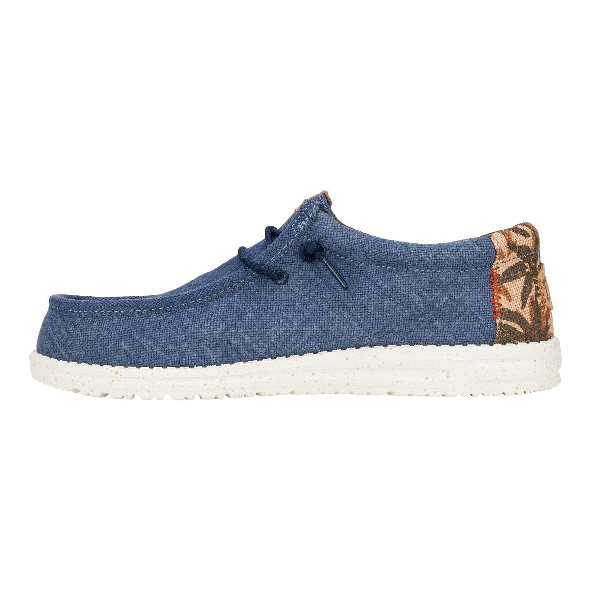 HEY DUDE mocassino uomo in tessuto colore navy con dettaglio fantasia sul tallone