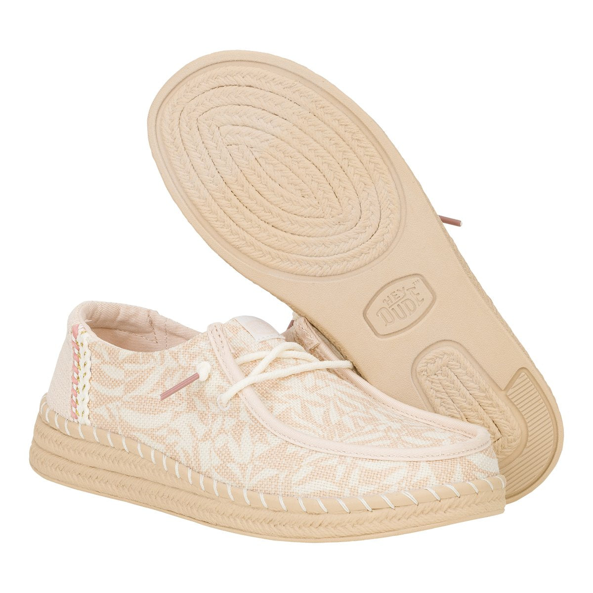 Hey Dude mocassino donna cotone con dettagli rosa