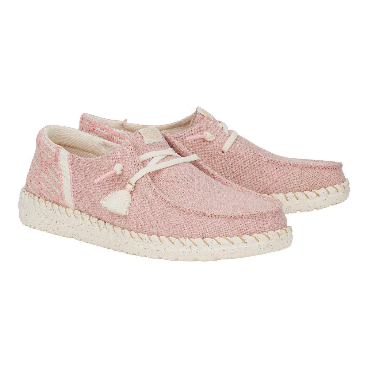 Hey Dude mocassino donna in tessuto rosa con lacci elastici