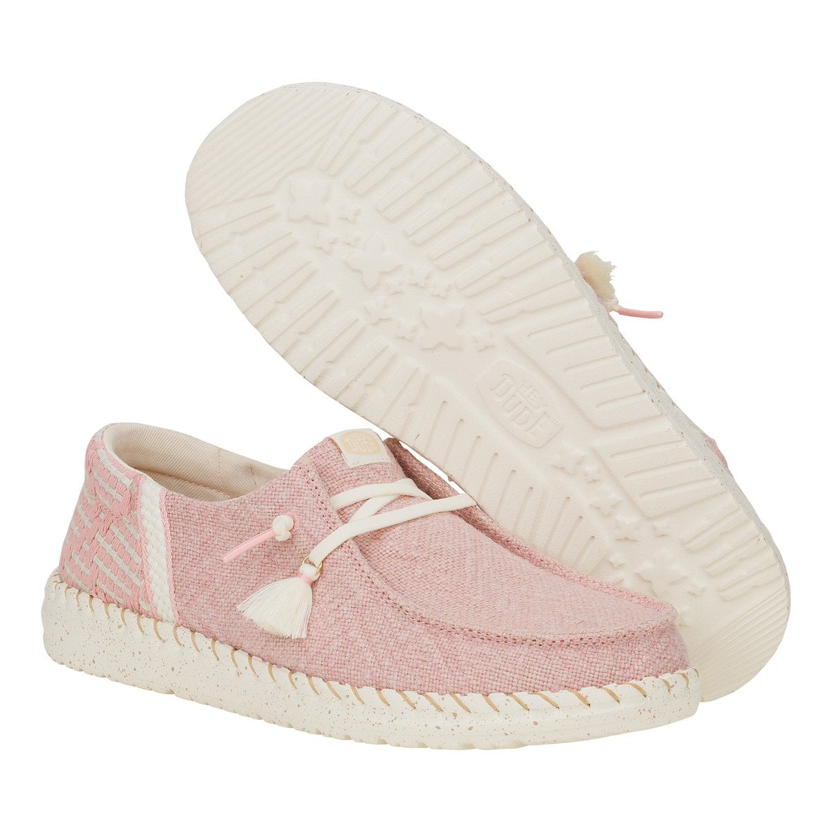 Hey Dude mocassino donna in tessuto rosa con lacci elastici