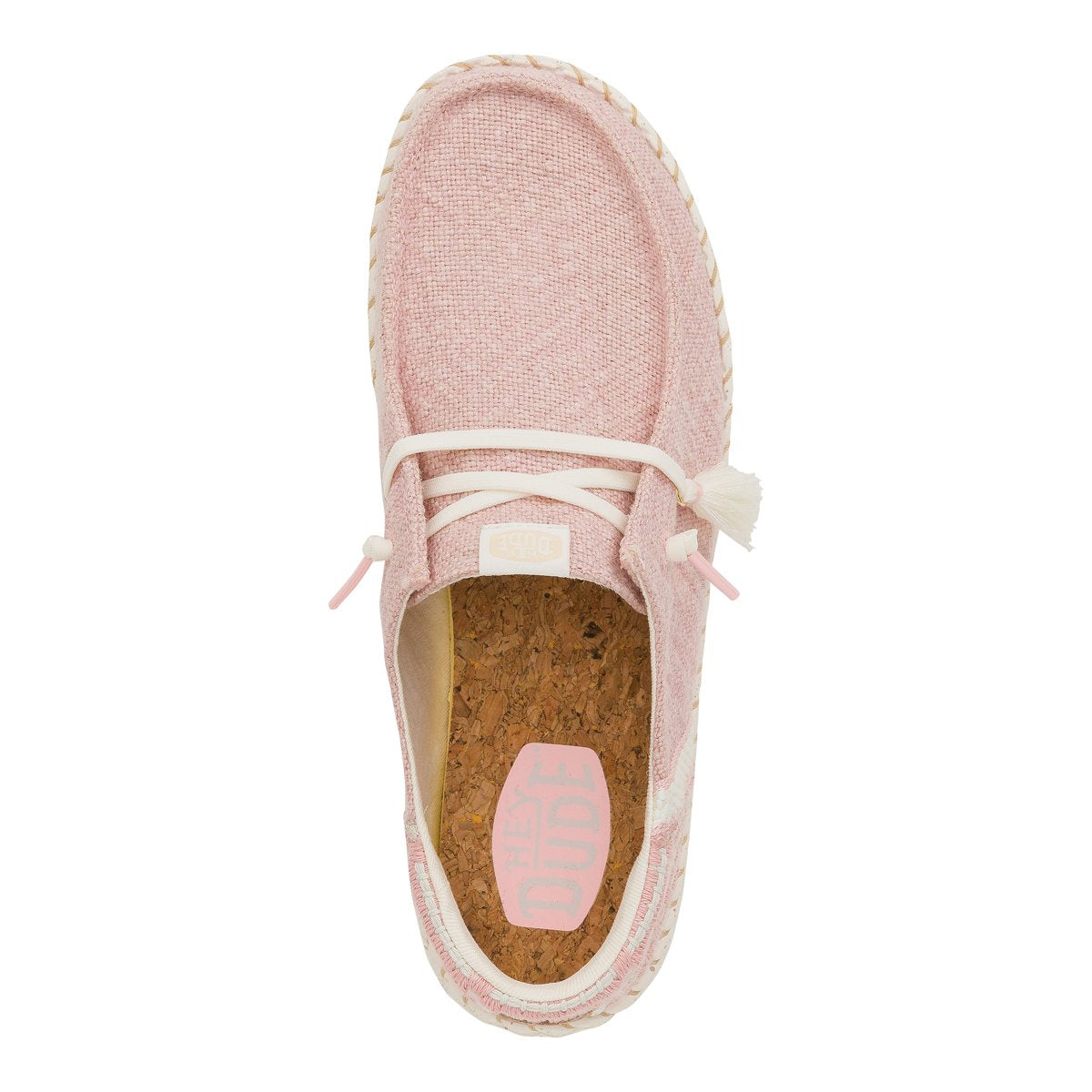 Hey Dude mocassino donna in tessuto rosa con lacci elastici