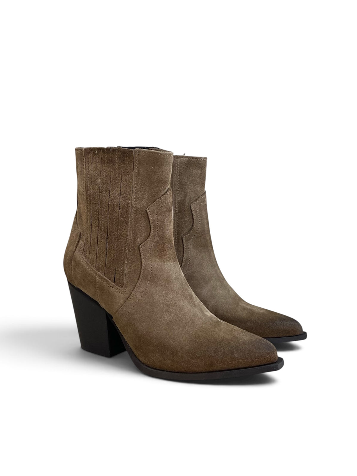 DIVINE FOLLIE STIVALETTO IN CAMOSCIO TAUPE