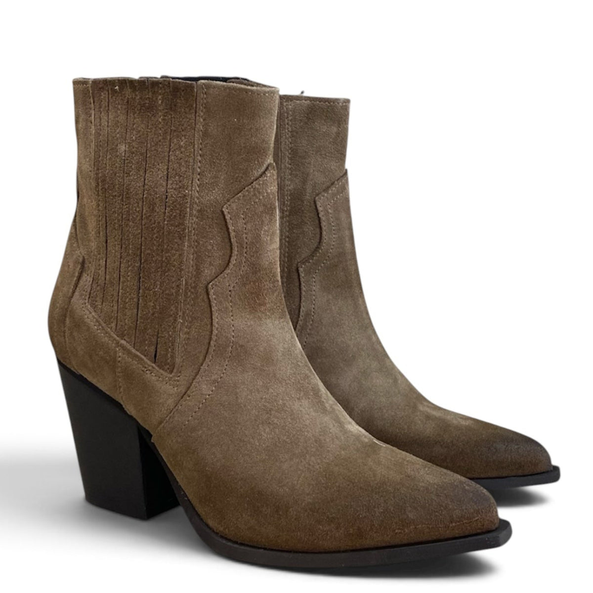 DIVINE FOLLIE STIVALETTO IN CAMOSCIO TAUPE