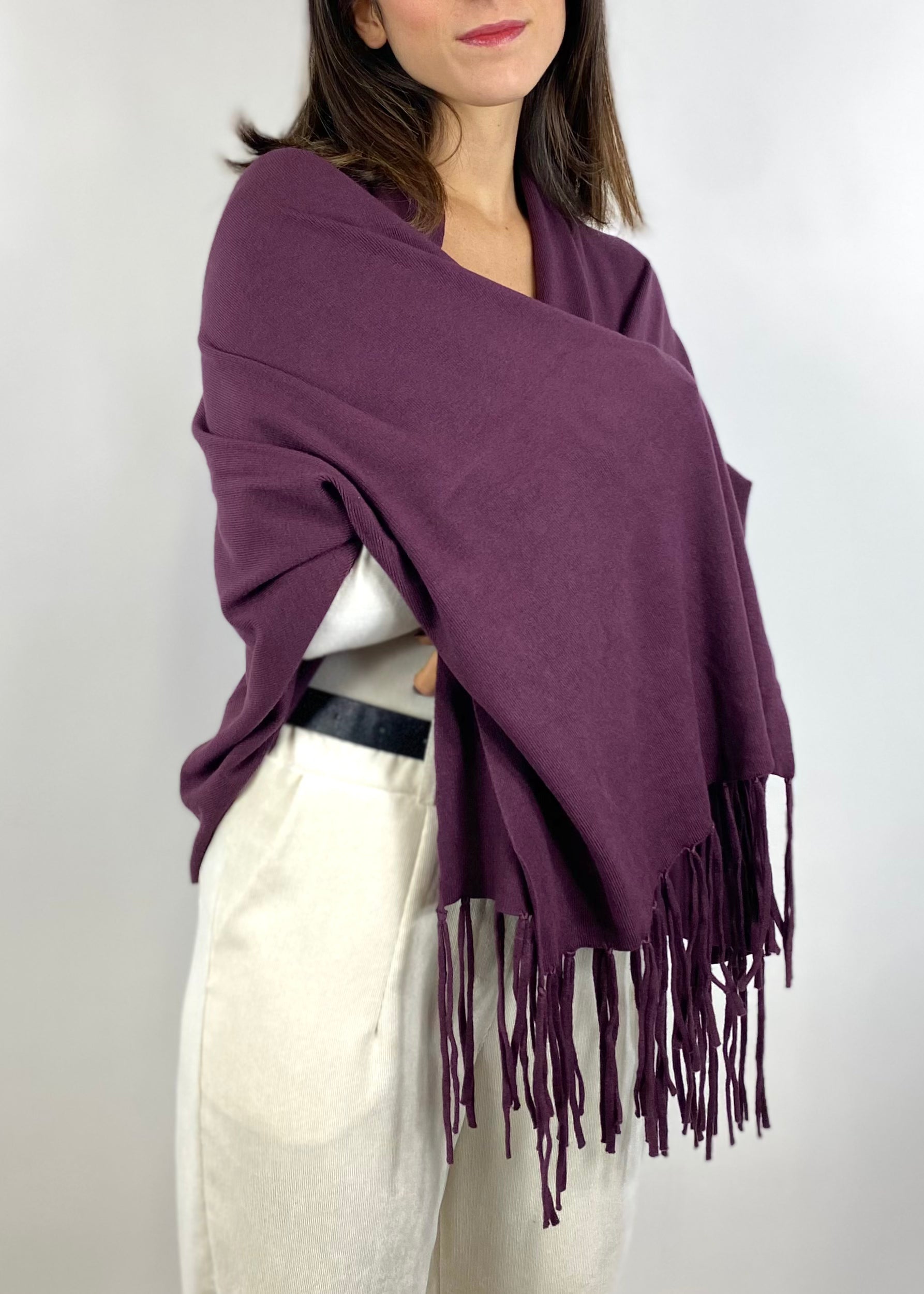 SUSY MIX CARDIGAN CON FRANGE VINO