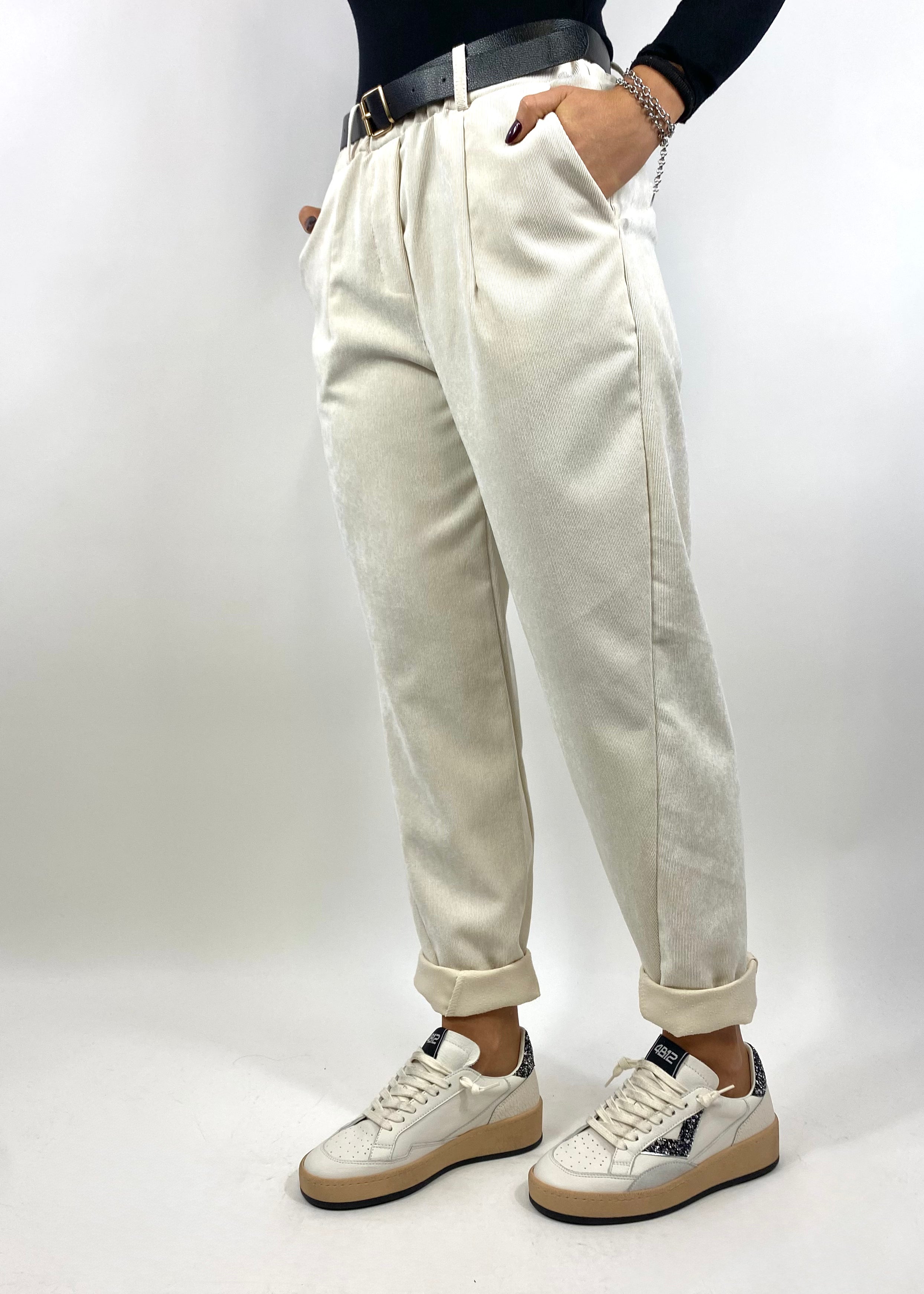 SUSY MIX PANTALONE VELLUTO LATTE