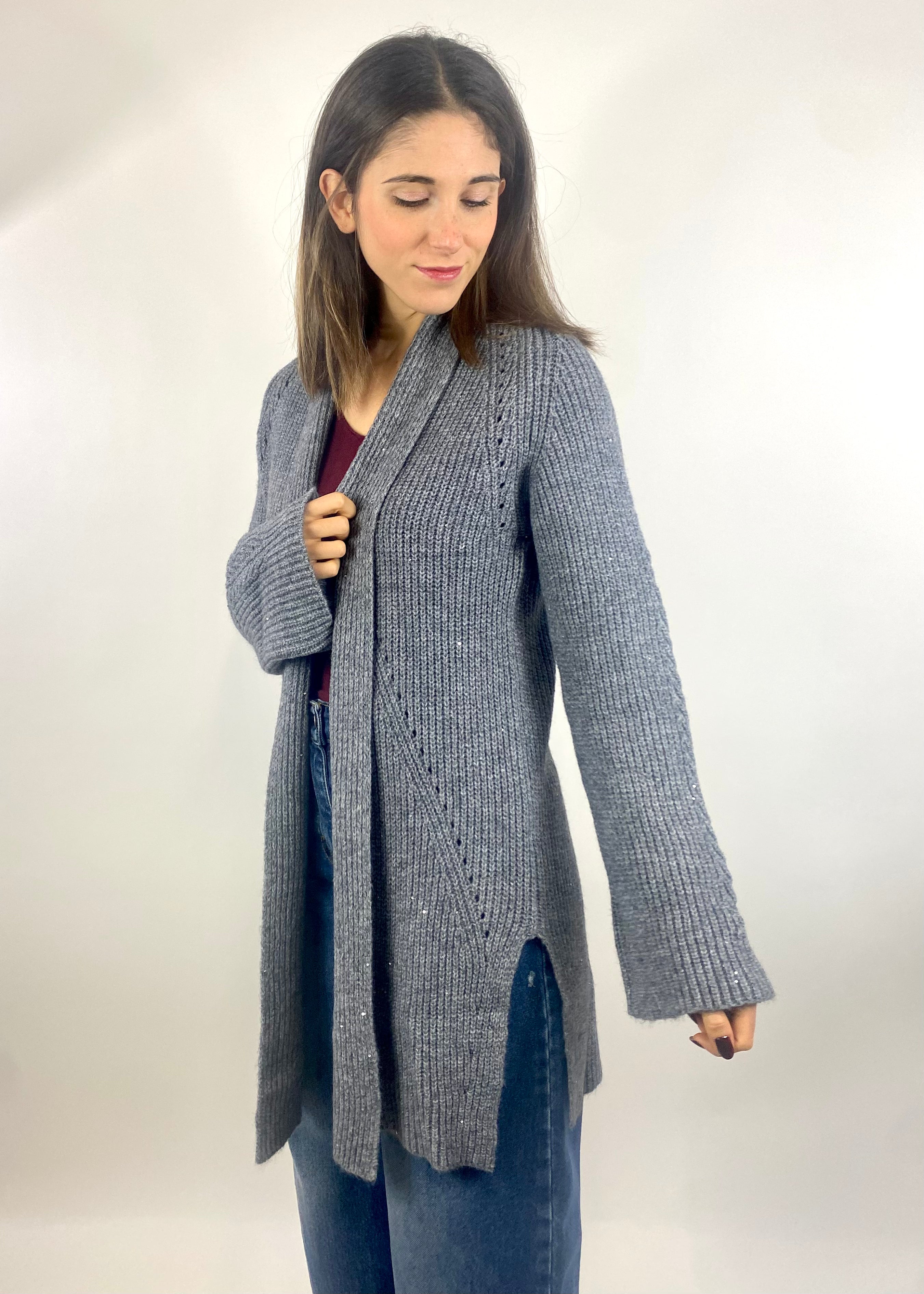 SUSY MIX CARDIGAN GRIGIO