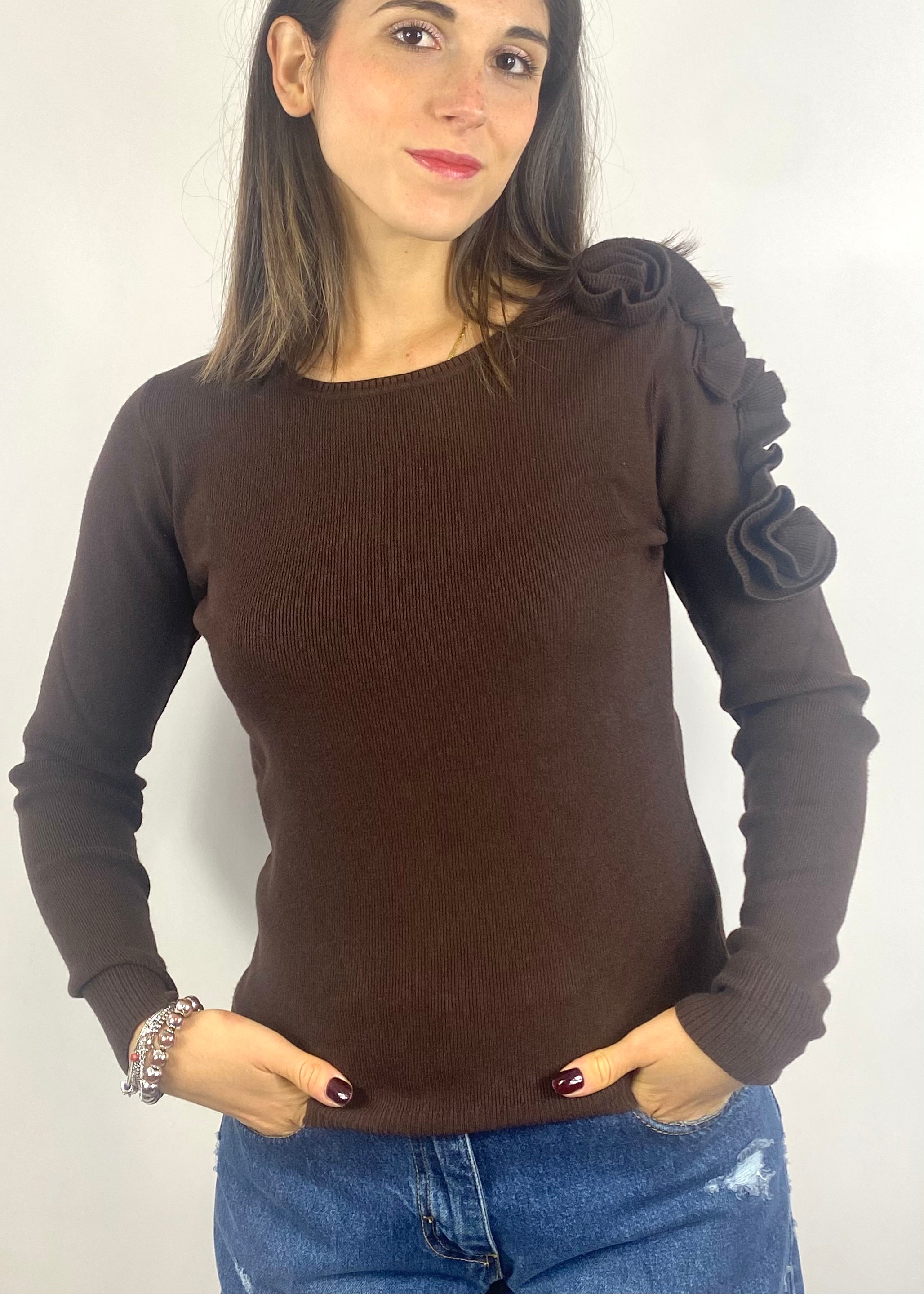 SUSY MIX MAGLIA CON ROUCHES MORO