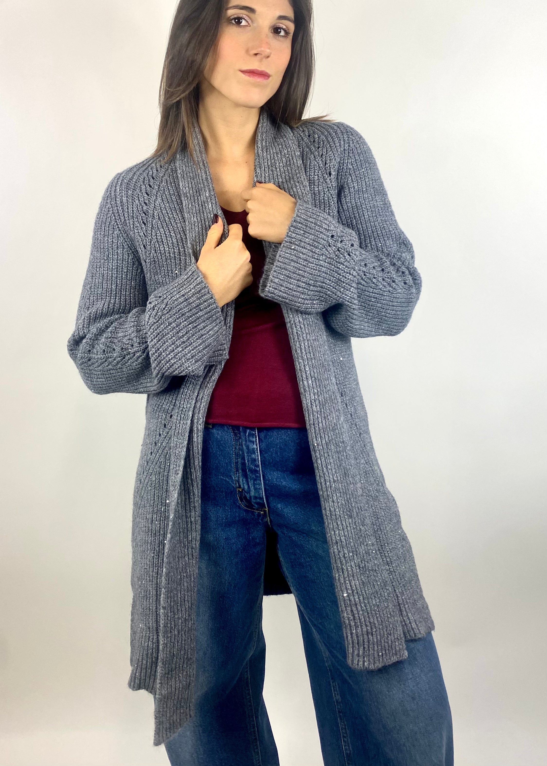 SUSY MIX CARDIGAN GRIGIO