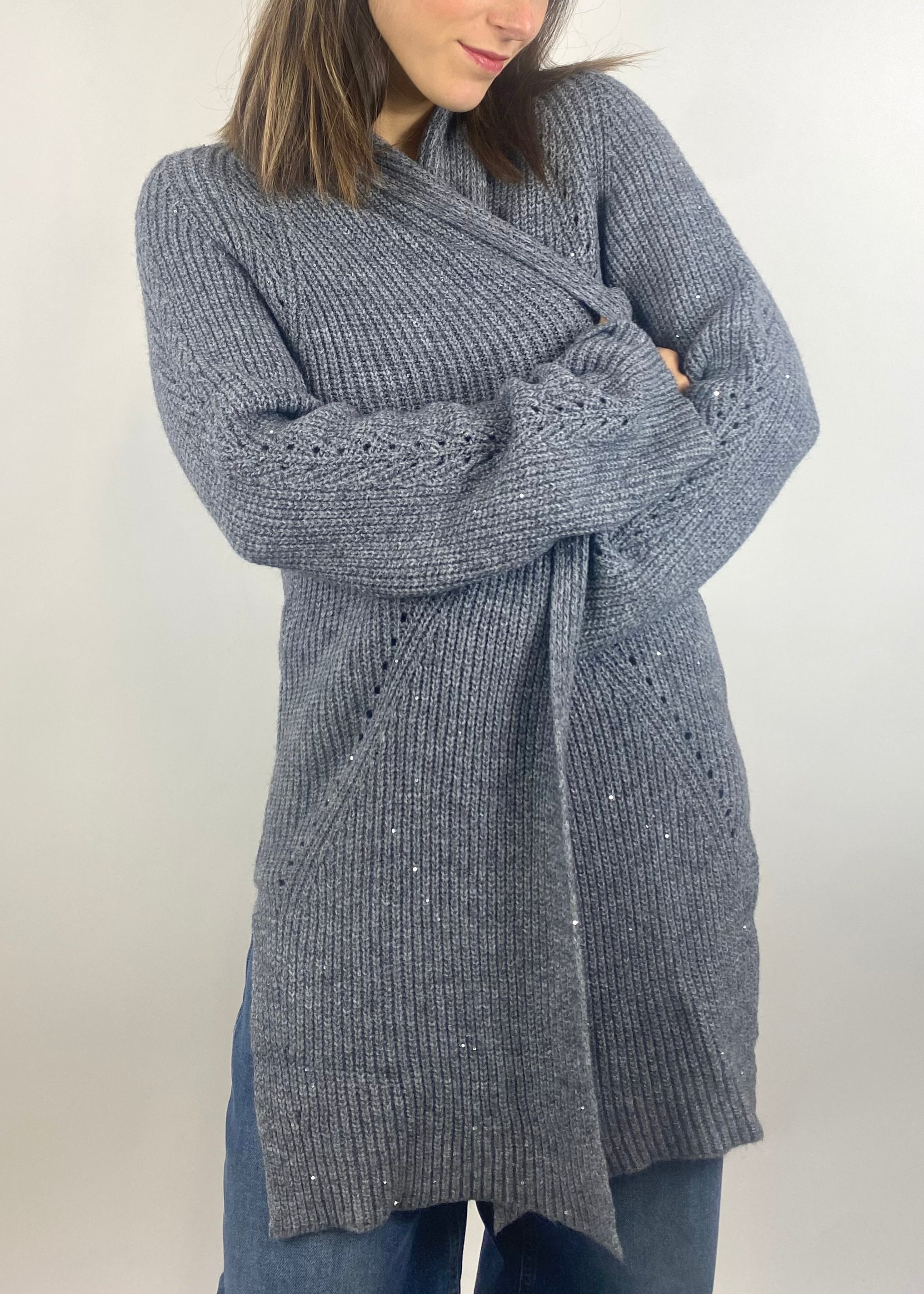 SUSY MIX CARDIGAN GRIGIO