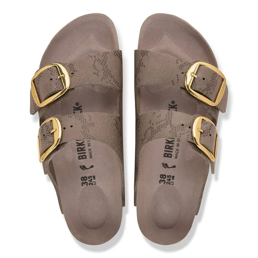 BIRKENSTOCK ARIZONA BIG BUCKLE PYTHON GRAY TAUPE
