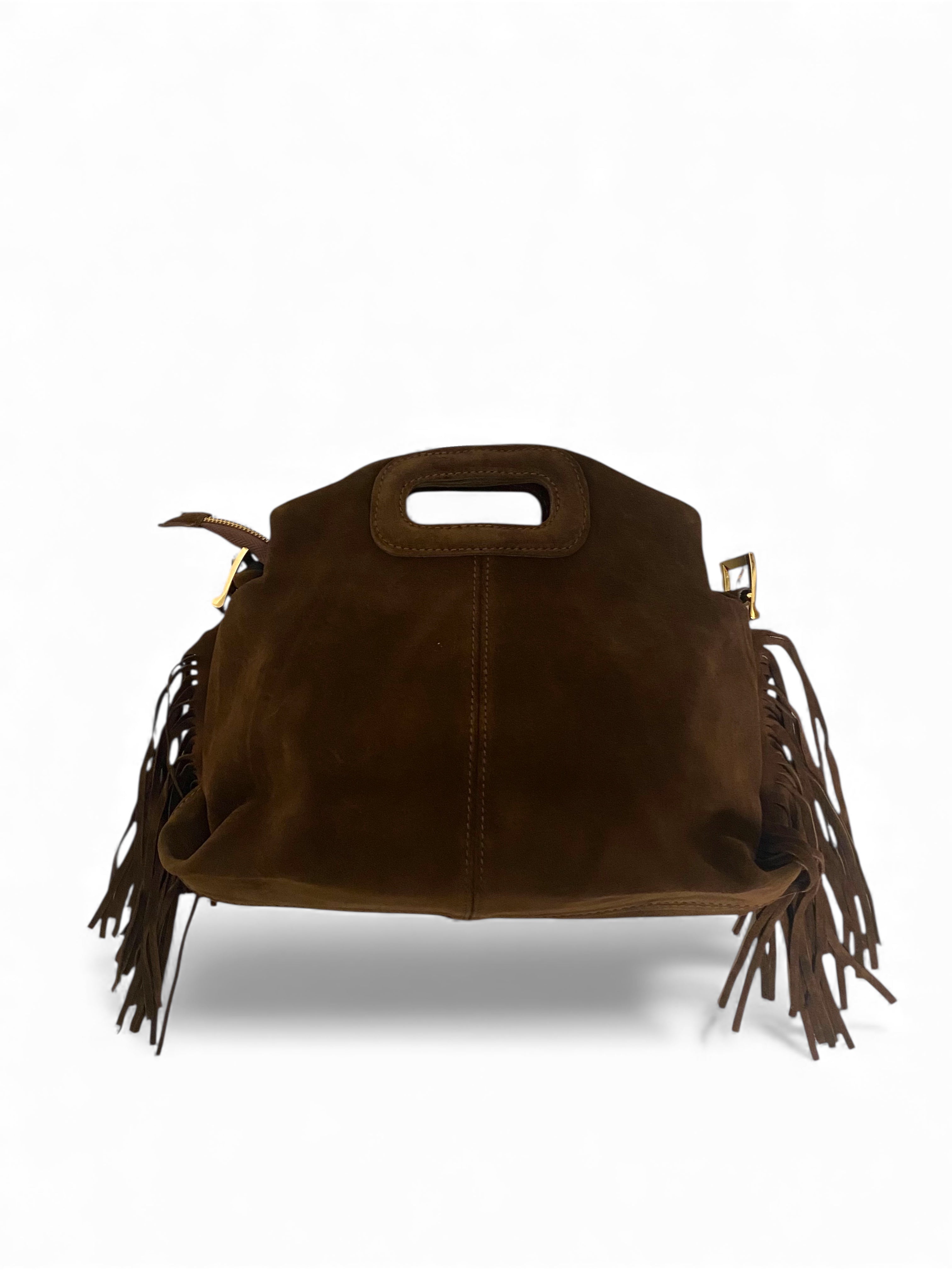 CECILE BORSA A MANO CON FRANGE CIOCCOLATO