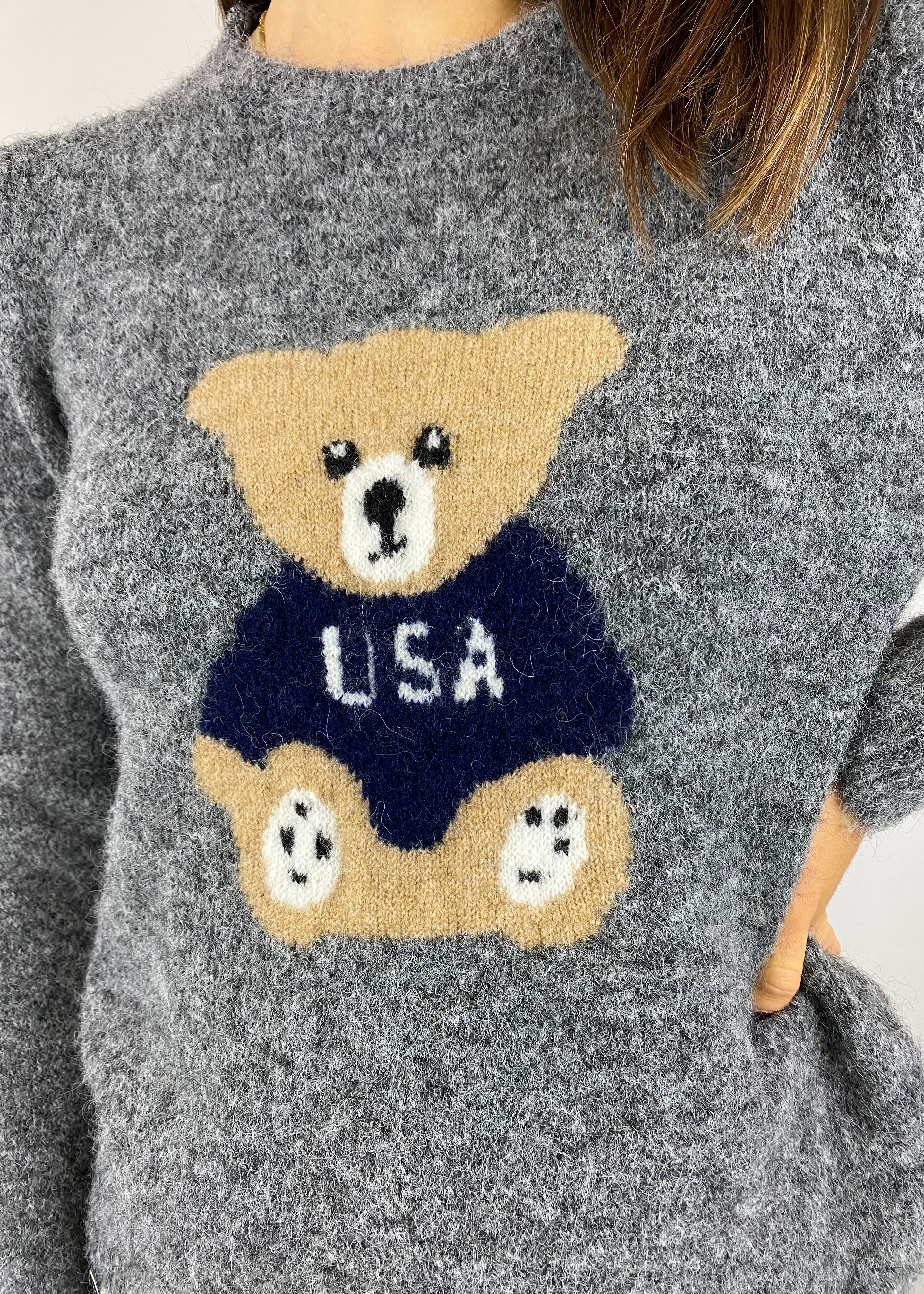 SUSY MIX MAGLIONE CON ORSETTO GRIGIO