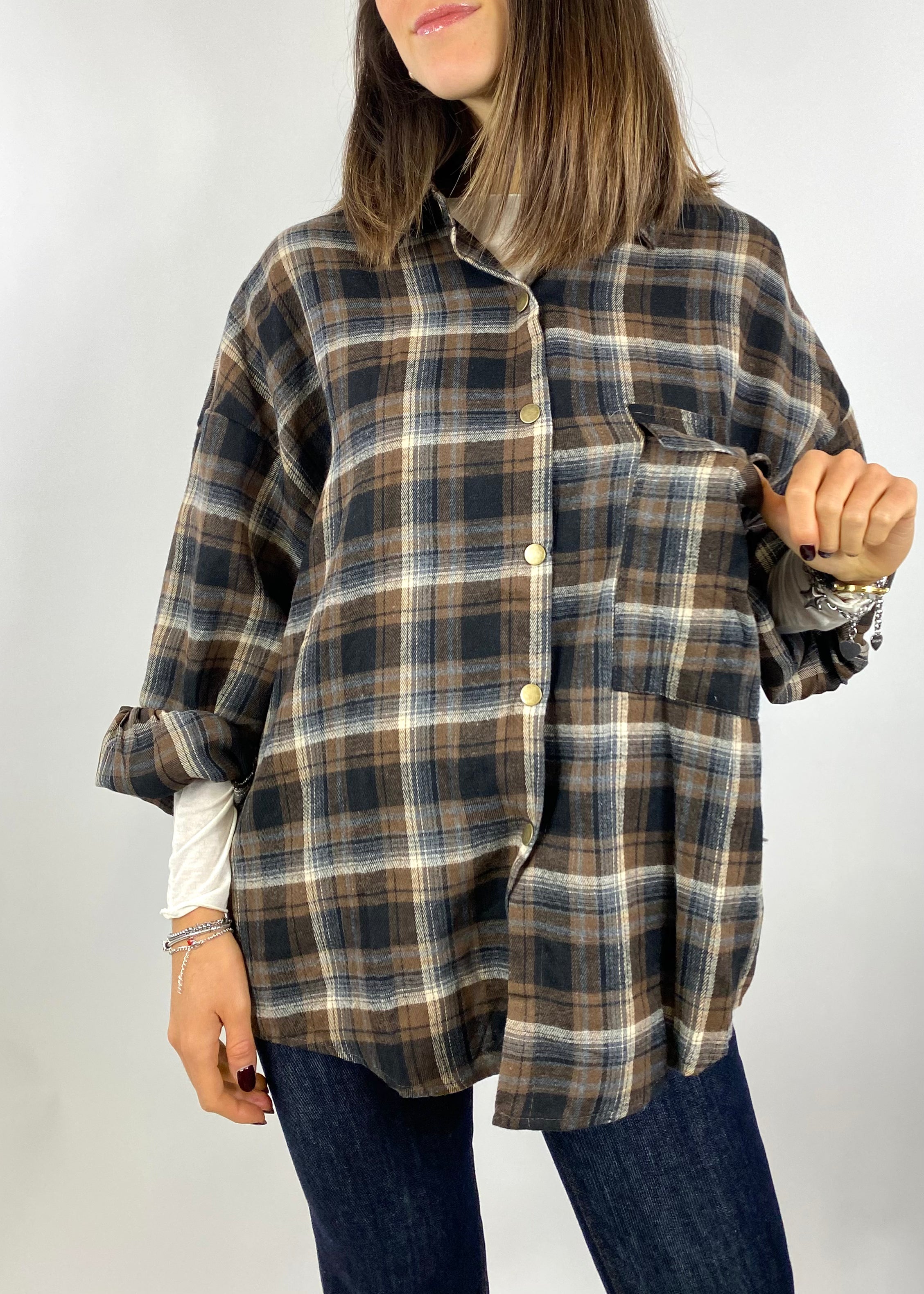 CECILE CAMICIA CHECK CON BOTTONI A SCATTO