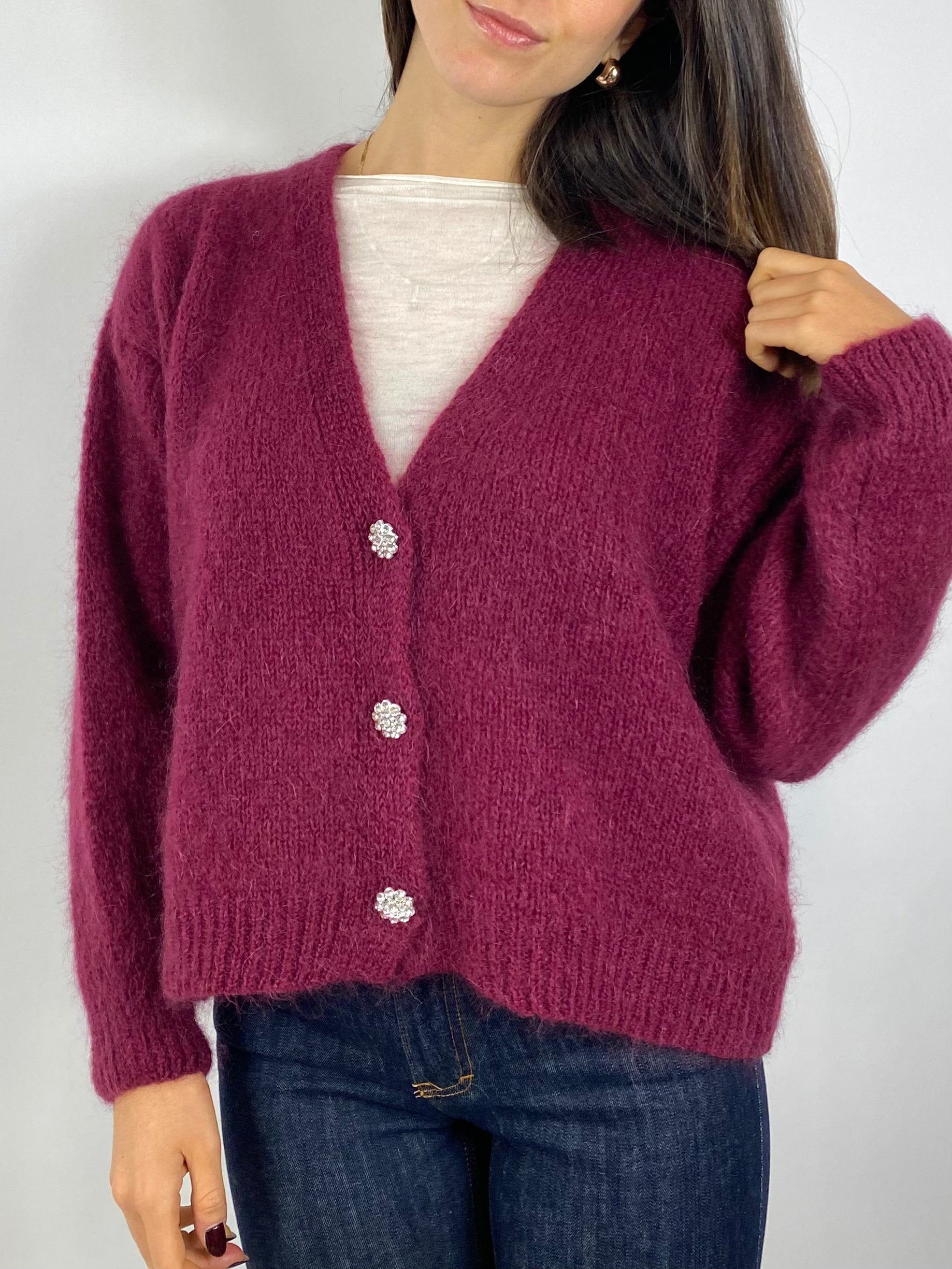 CECILE CARDIGAN GIOIELLO VINO