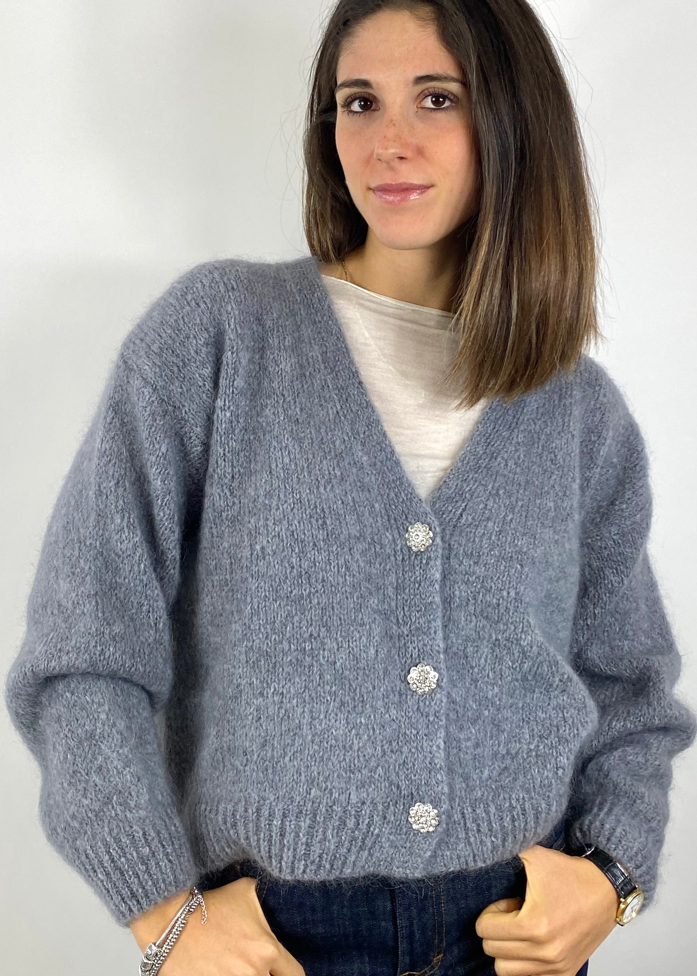 CECILE GARDIGAN GIOIELLO GRIGIO