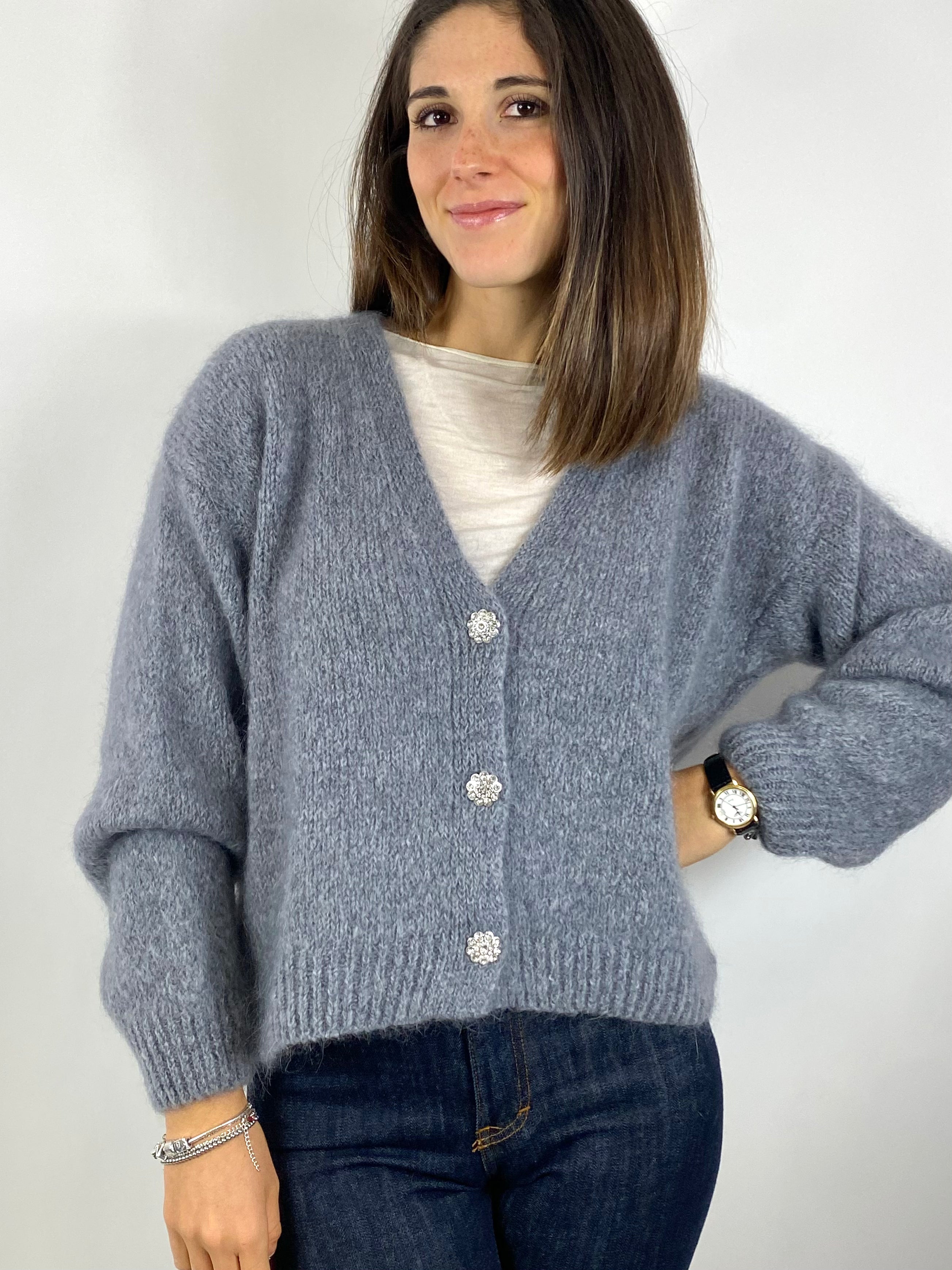 CECILE GARDIGAN GIOIELLO GRIGIO