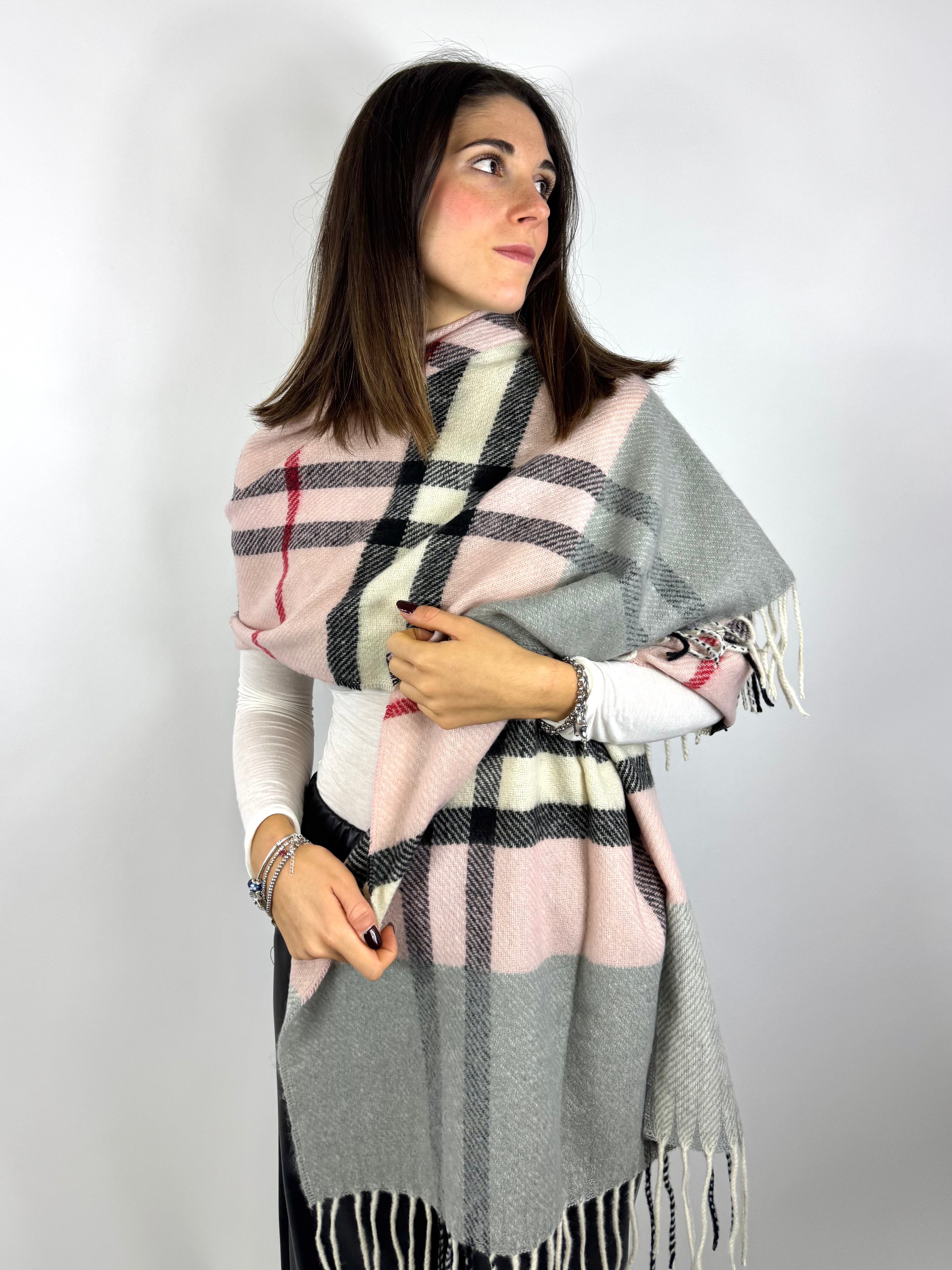 SUSY MIX SCIARPA QUADRI ROSA