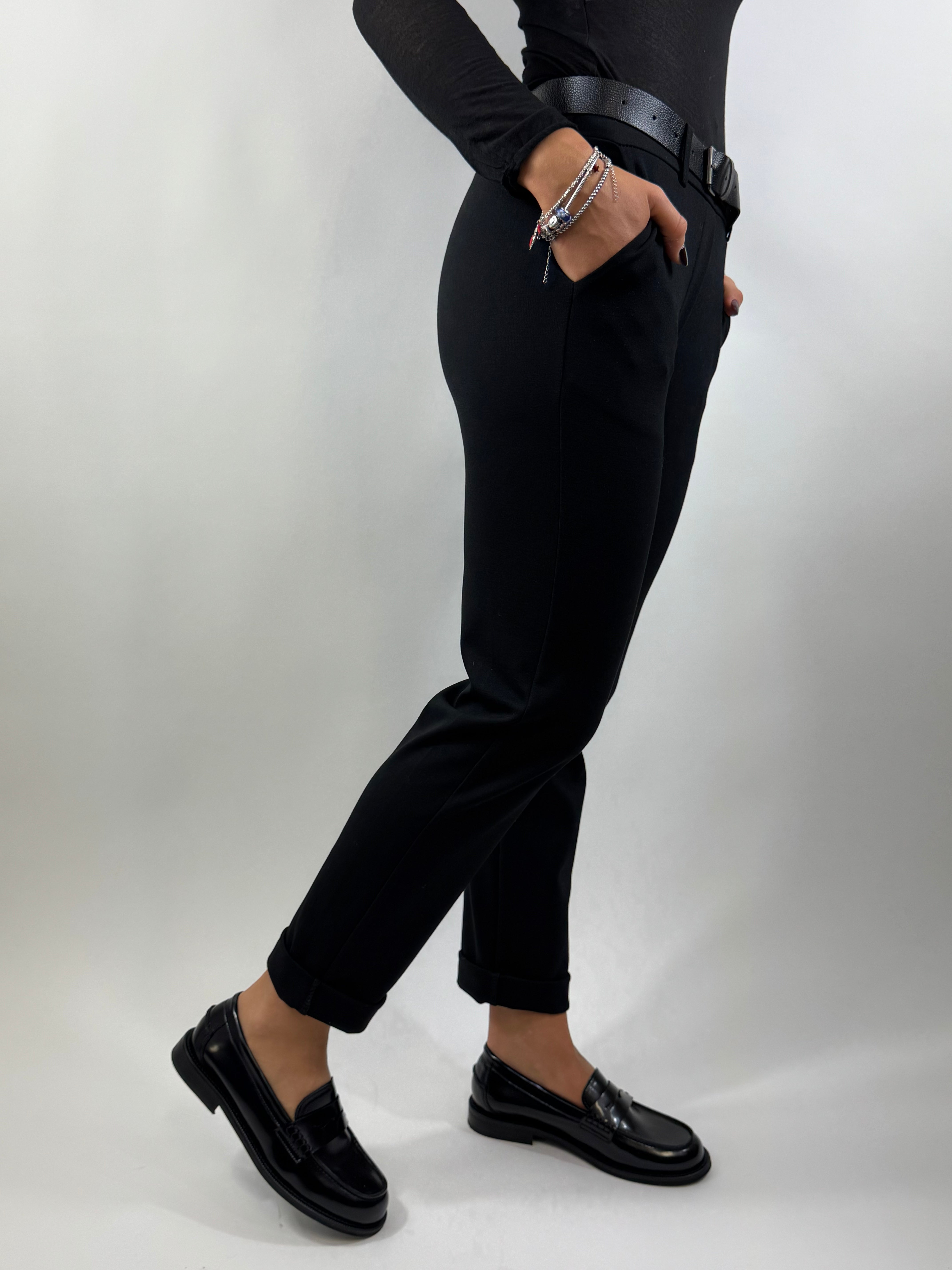 SUSY MIX PANTALONE GAMBA DIRITTA NERO