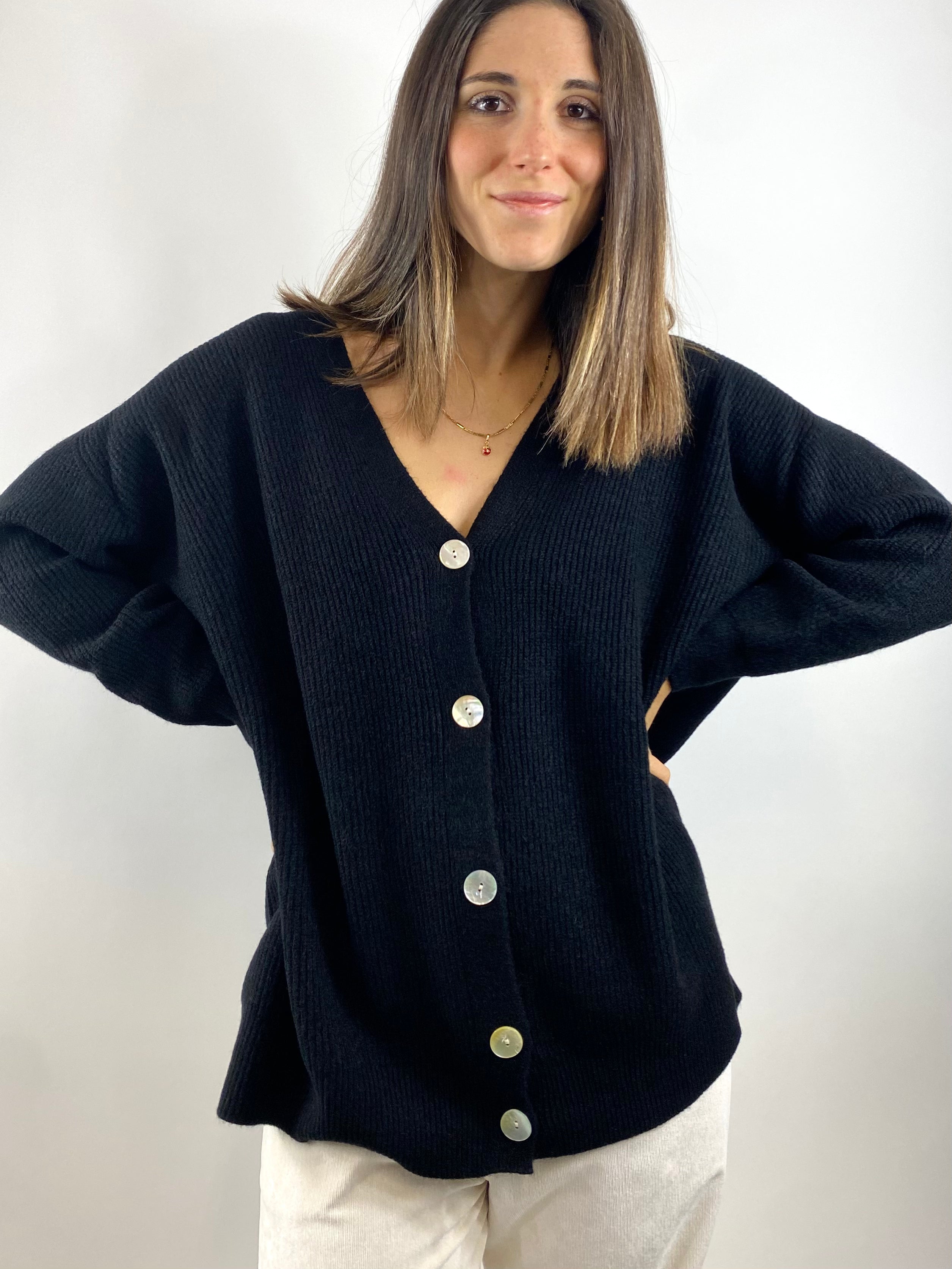 SUSY MIX CARDIGAN OVER NERO