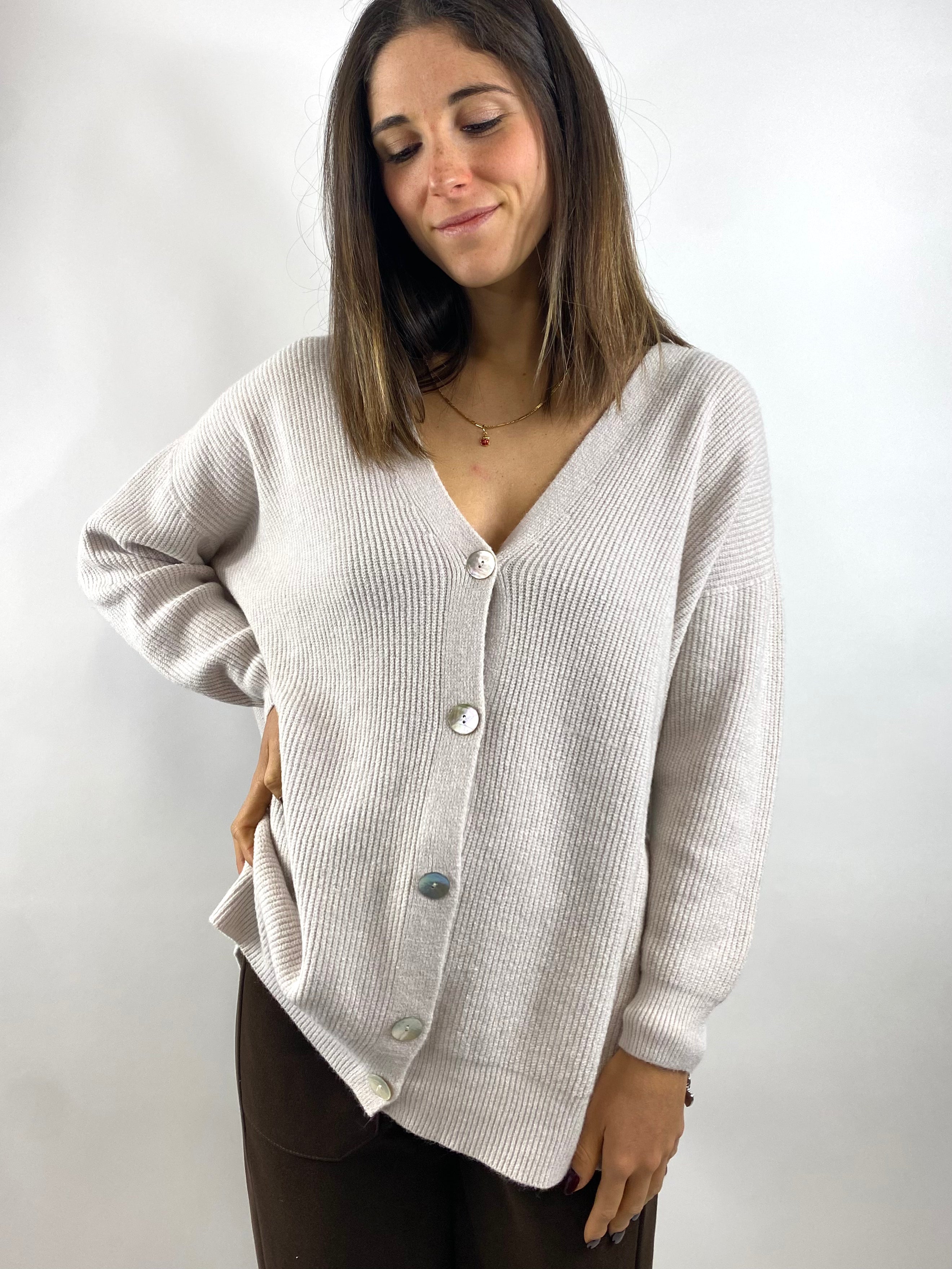 SUSY MIX CARDIGAN OVER AVORIO