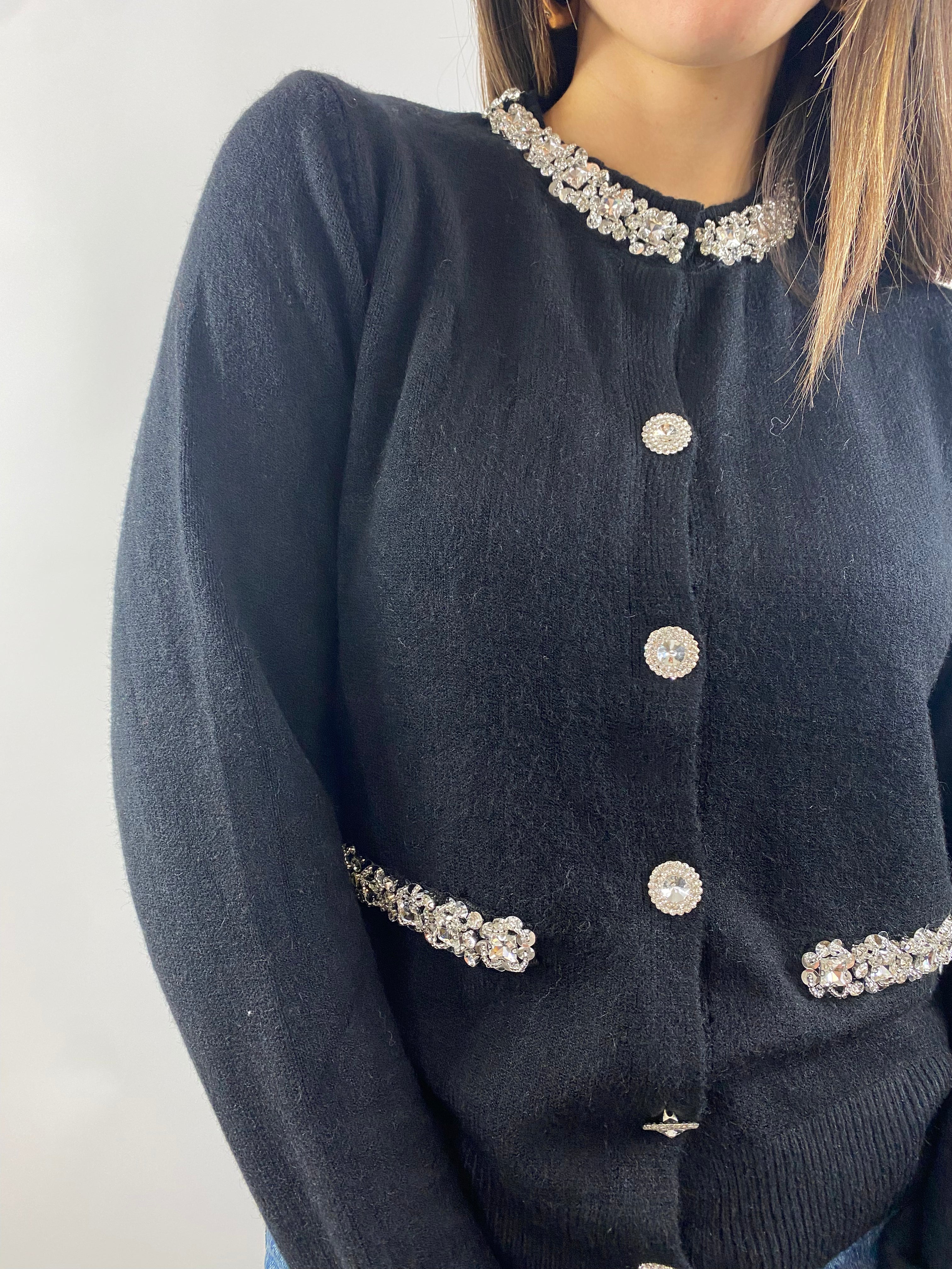 CECILE CARDIGAN GIOIELLO NERO