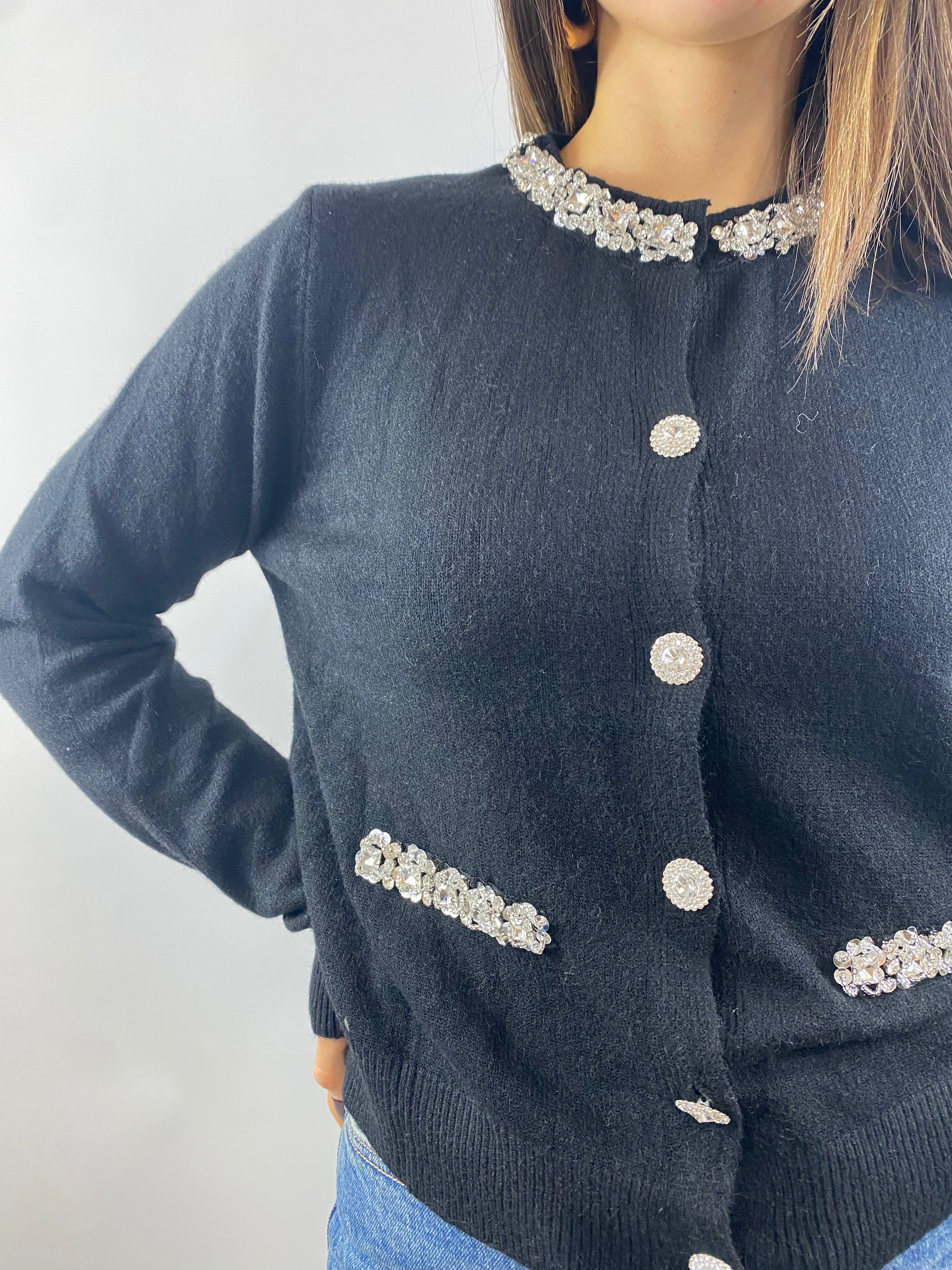 CECILE CARDIGAN GIOIELLO NERO