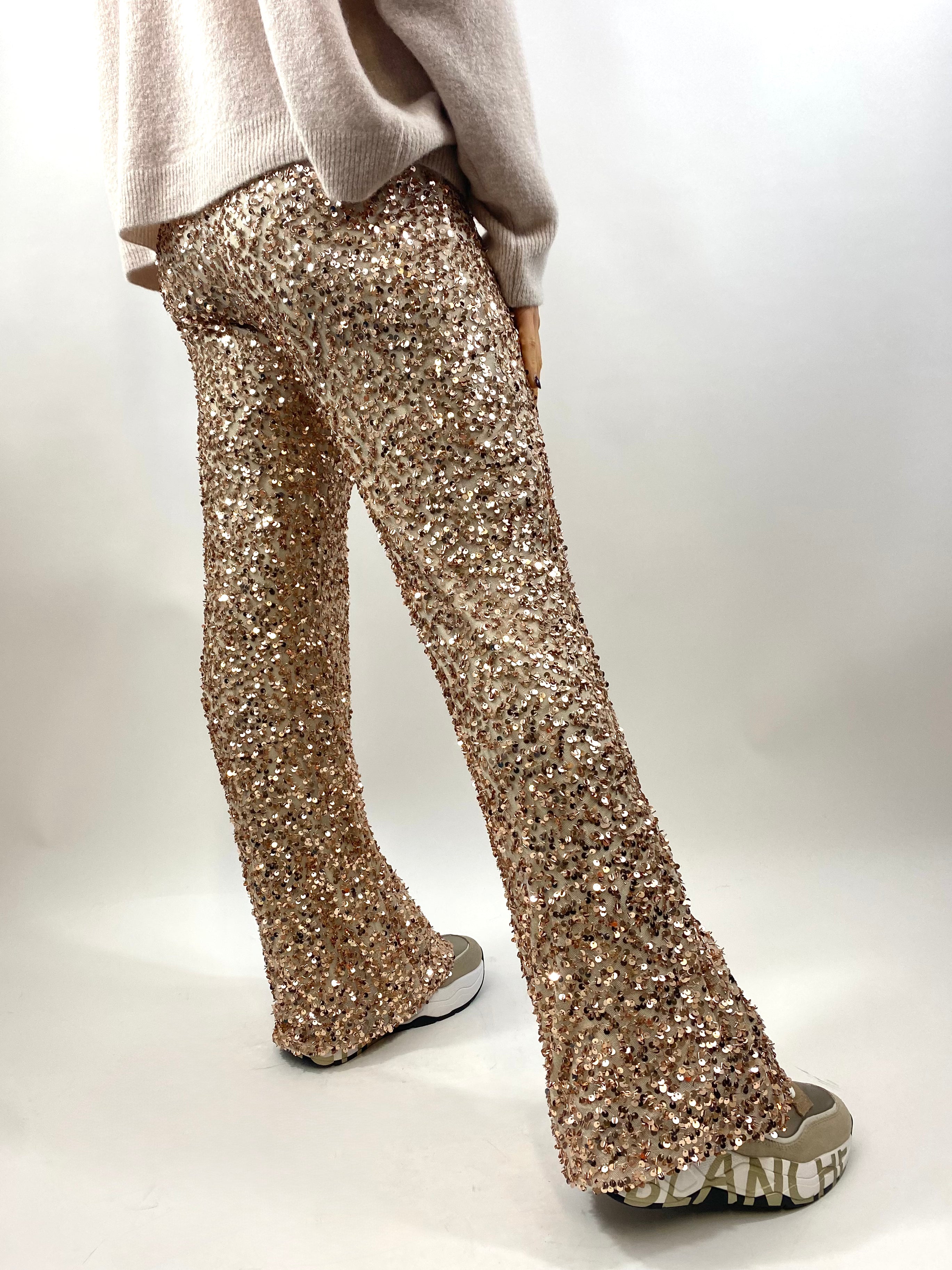 CECILE PANTALONE PAILLETTES ORO