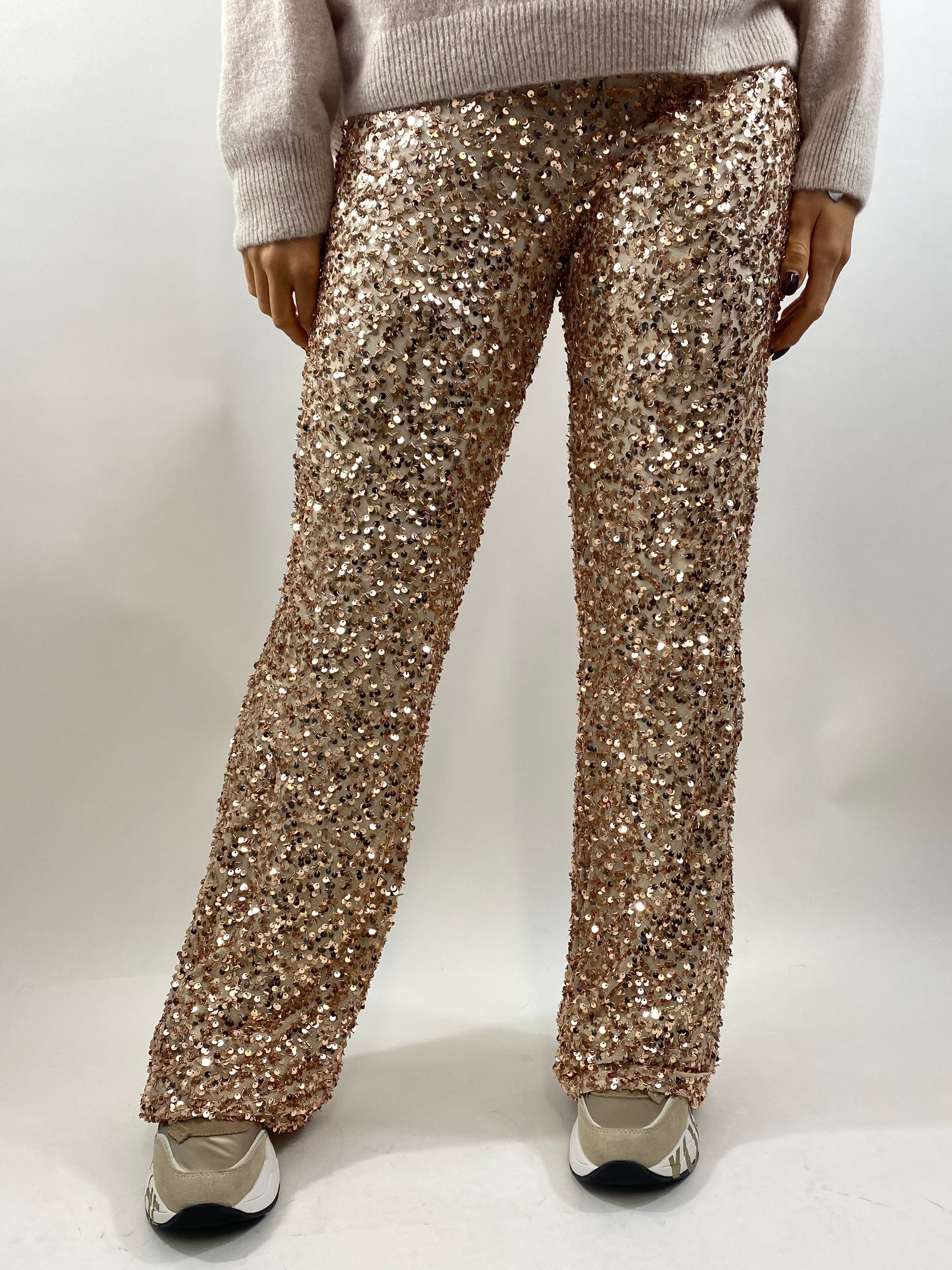 CECILE PANTALONE PAILLETTES ORO