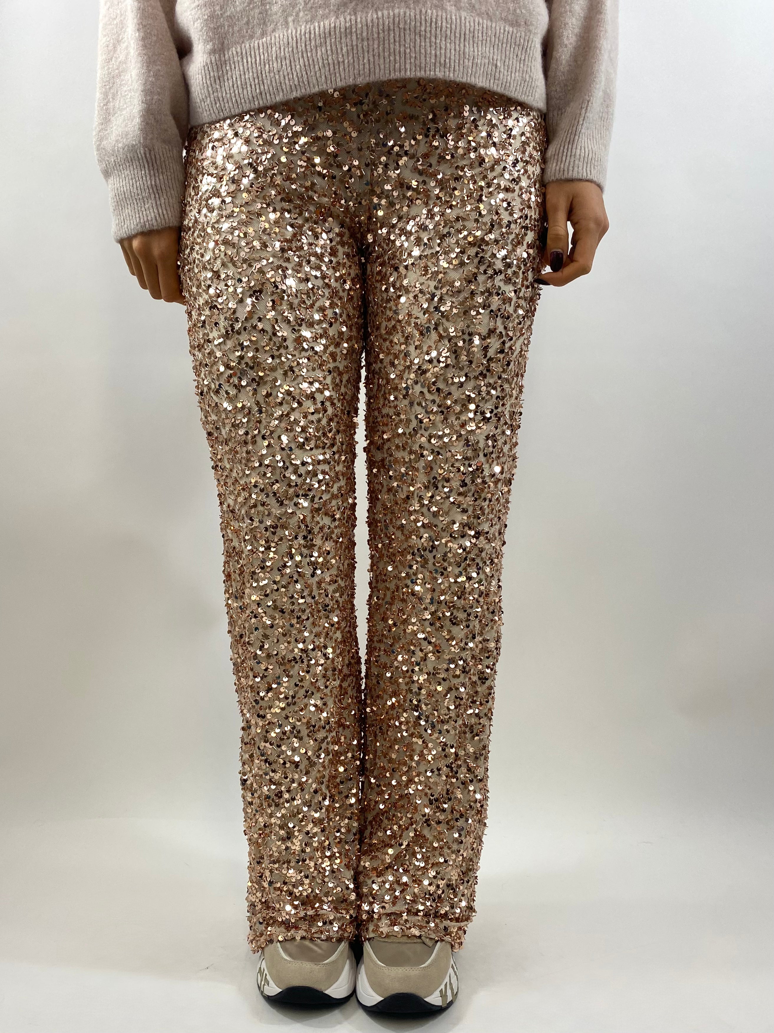 CECILE PANTALONE PAILLETTES ORO