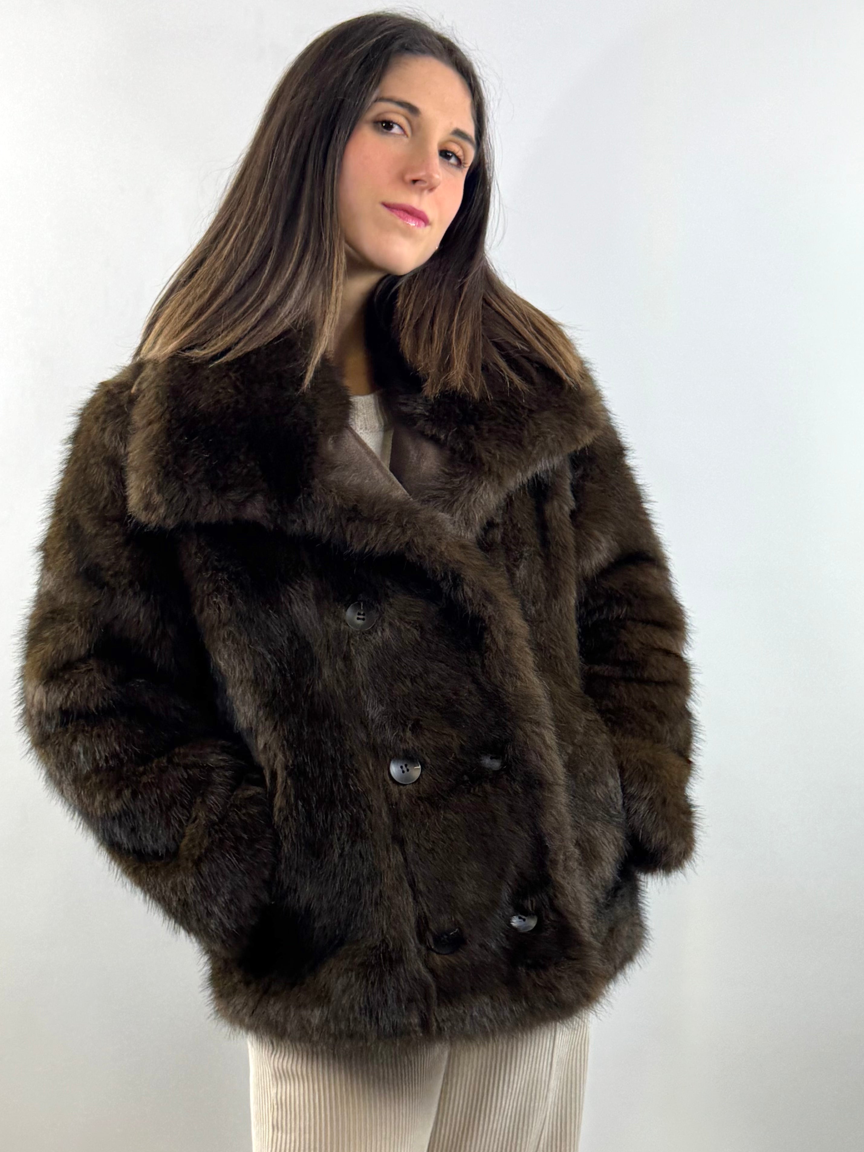 KIKISIX SHEARLING REVERSIBILE MORO