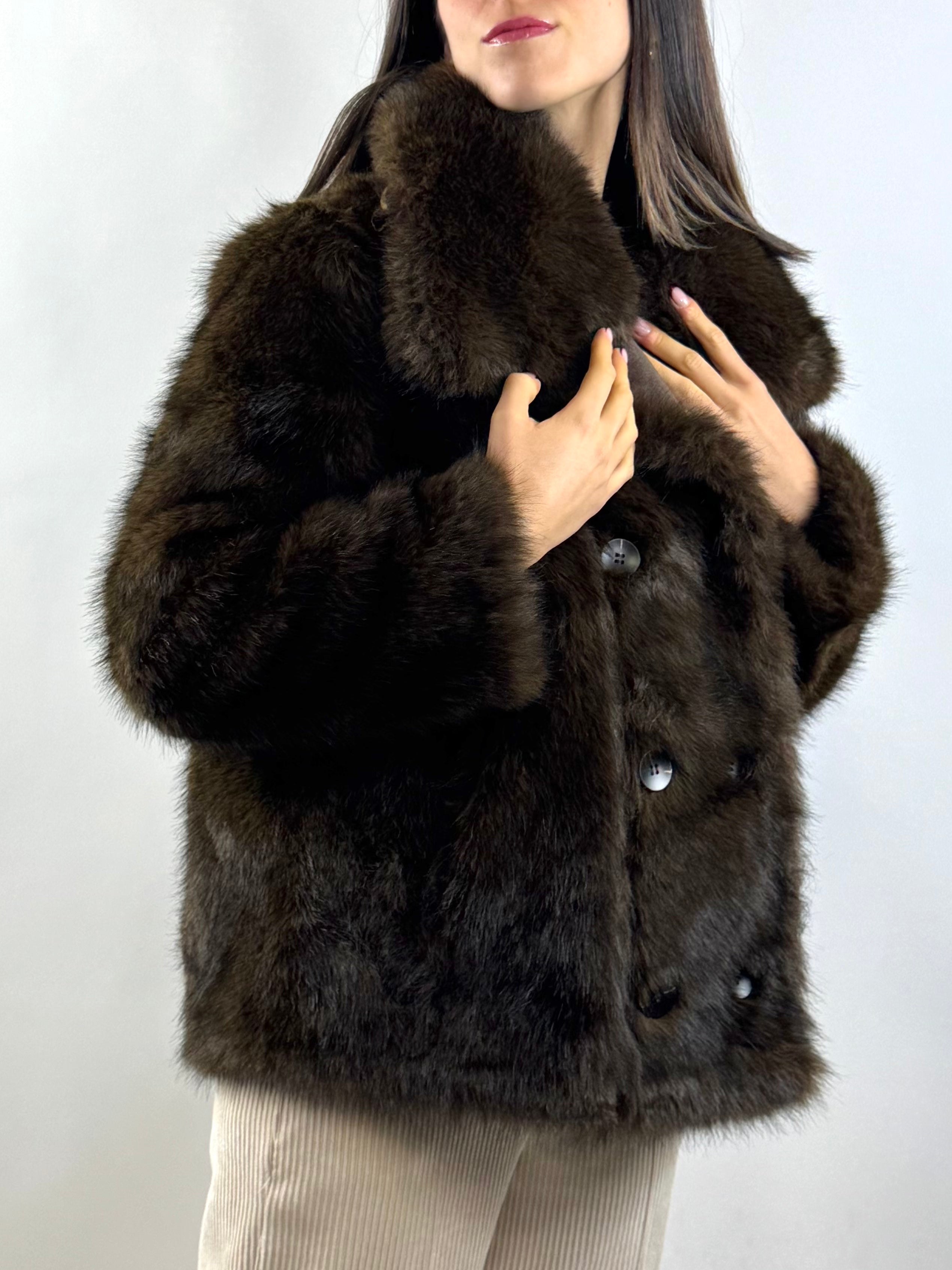 KIKISIX SHEARLING REVERSIBILE MORO