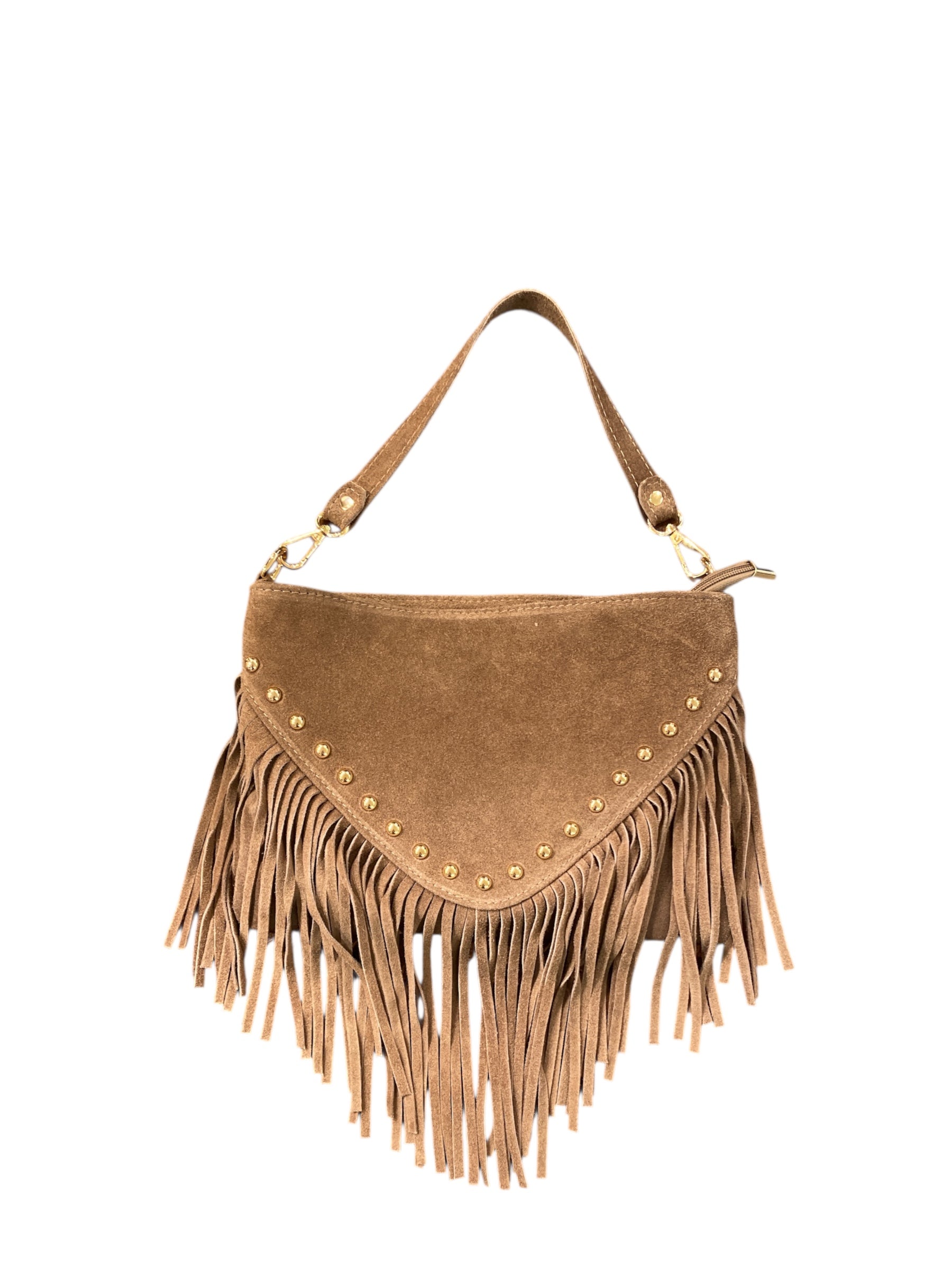 CECILE BORSA CON FRANGE TAUPE