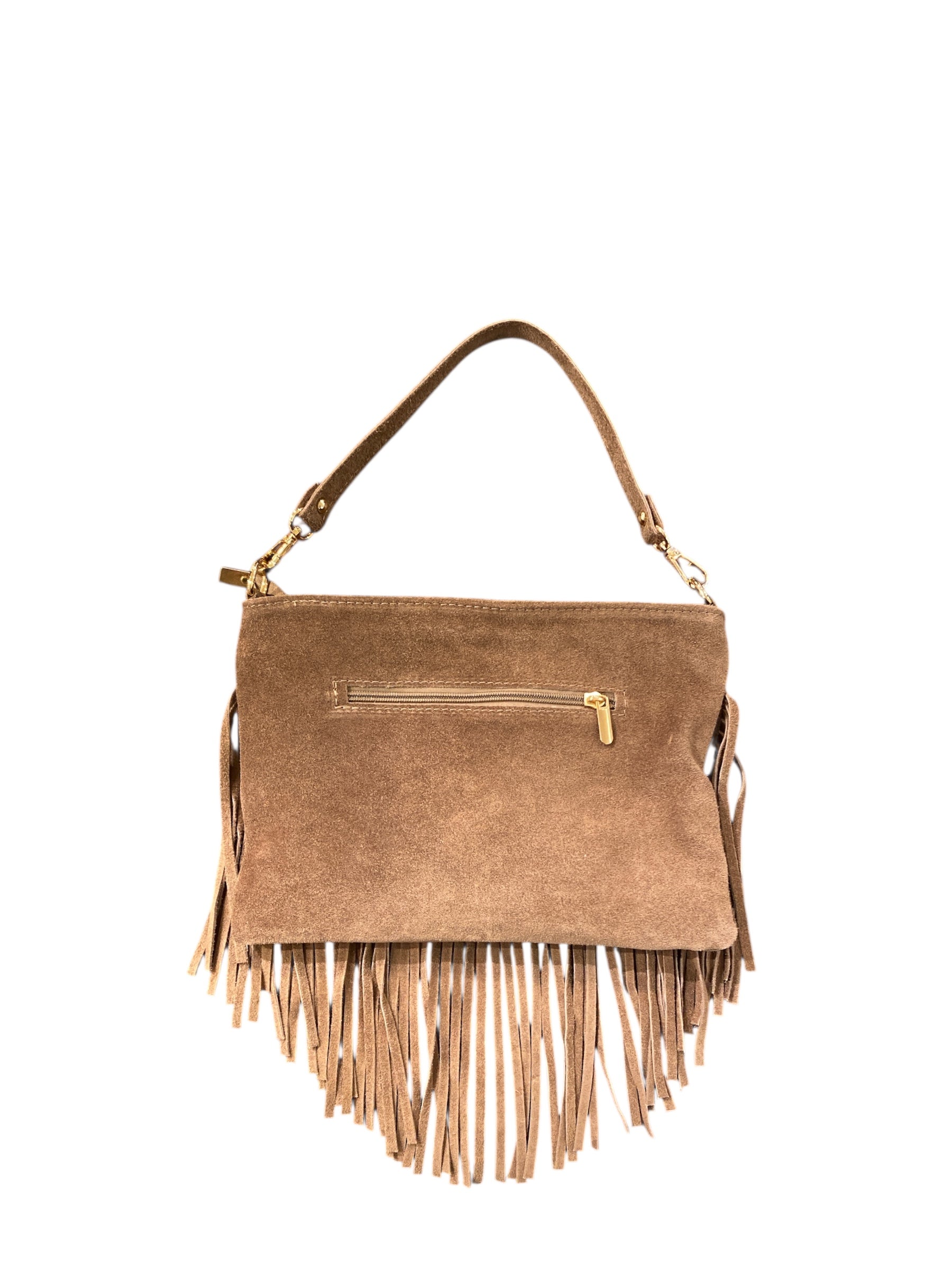 CECILE BORSA CON FRANGE TAUPE