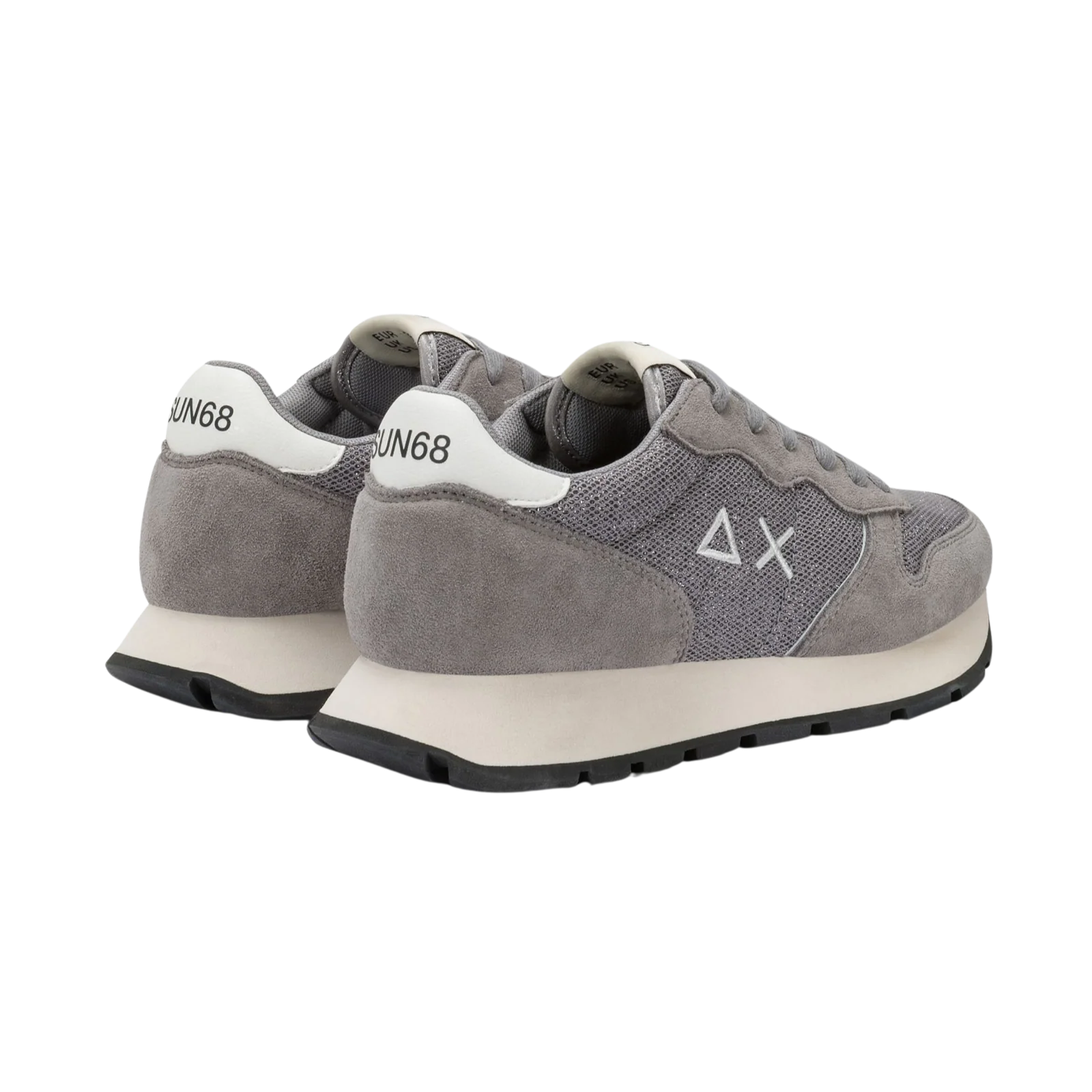 SUN68 SNEAKER GLITTER GRIGIO