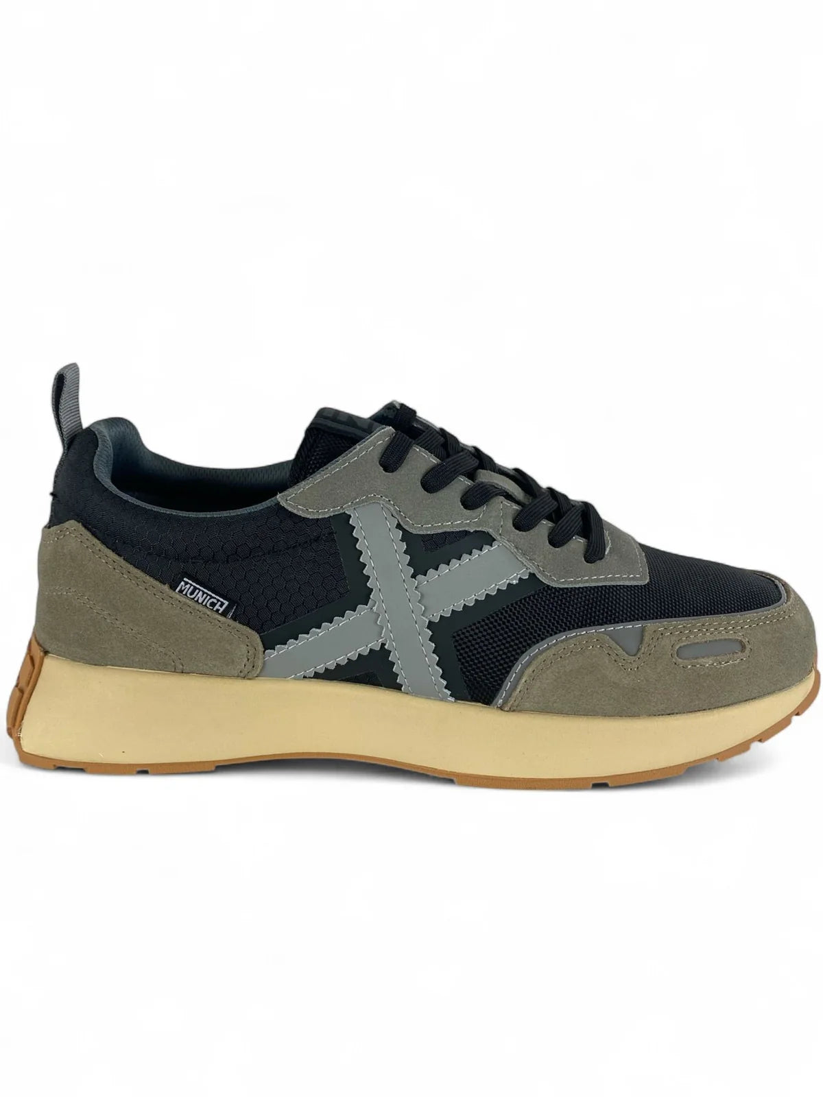 MUNICH SNEAKER IN SUEDE E TELA GRIGIO